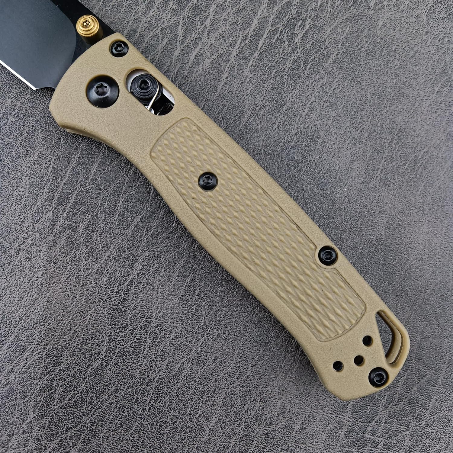 Cuchillo plegable Bugout 533 de 6.5 pulgadas, cuchillo de bolsillo con bloqueo de eje con hoja negra de acero 7Cr17Mov y mango de nailon reforzado