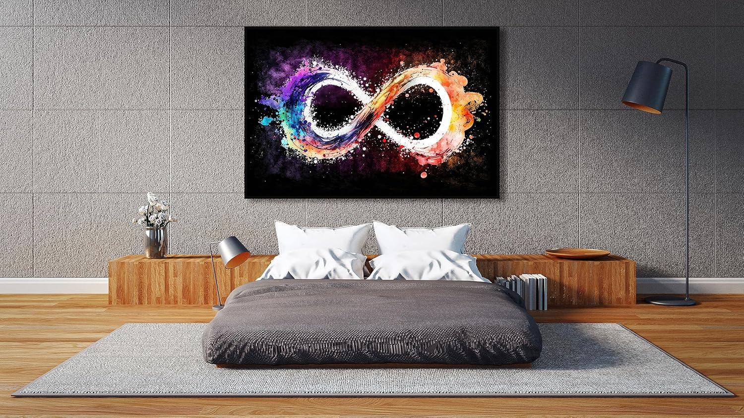 SamYueheya Lienzo decorativo moderno para pared, pintura en color símbolo infinito. Póster para decoración de sala de estar y oficina (24 x 35
