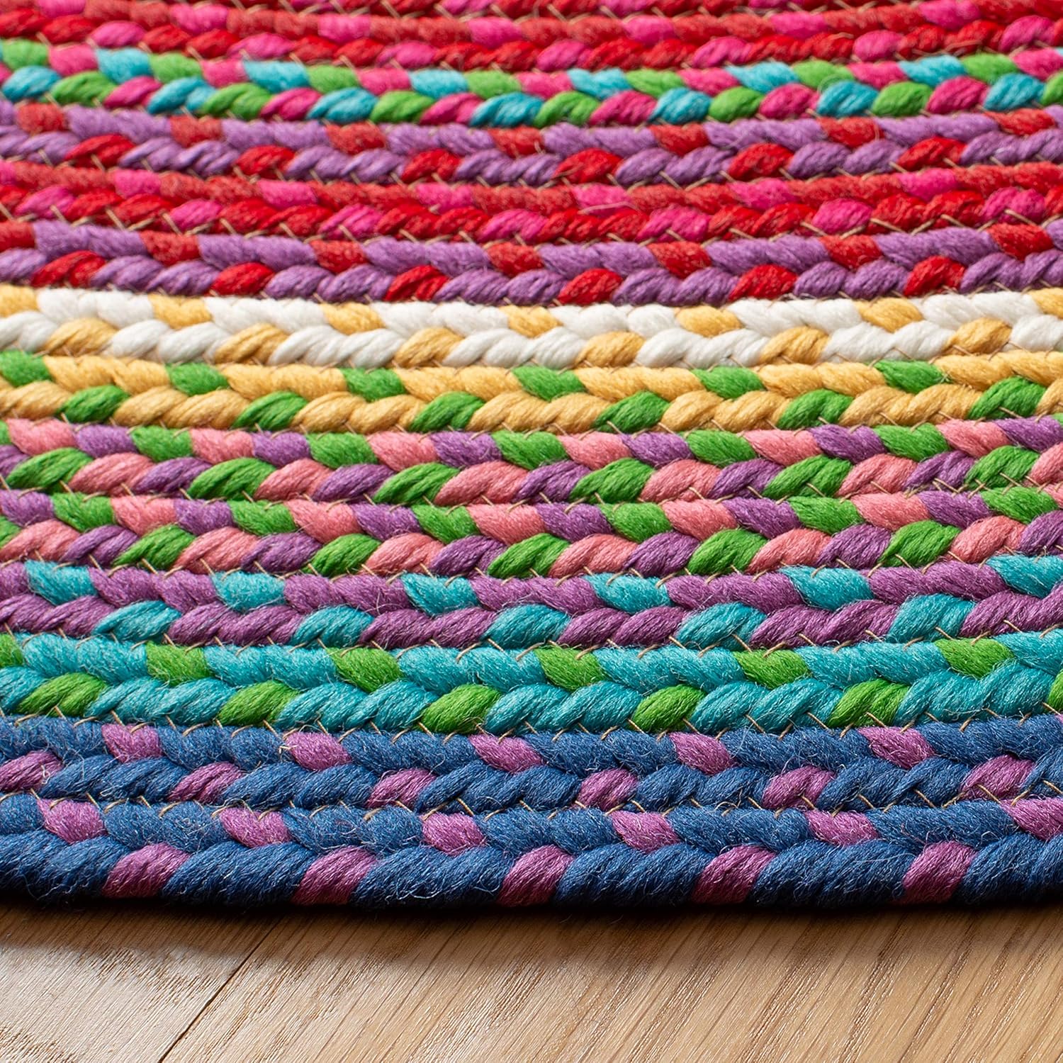 SAFAVIEH Braided Collection BRD316A – Alfombra ovalada reversible de 4 x 6 pies, hecha a mano, multicolor