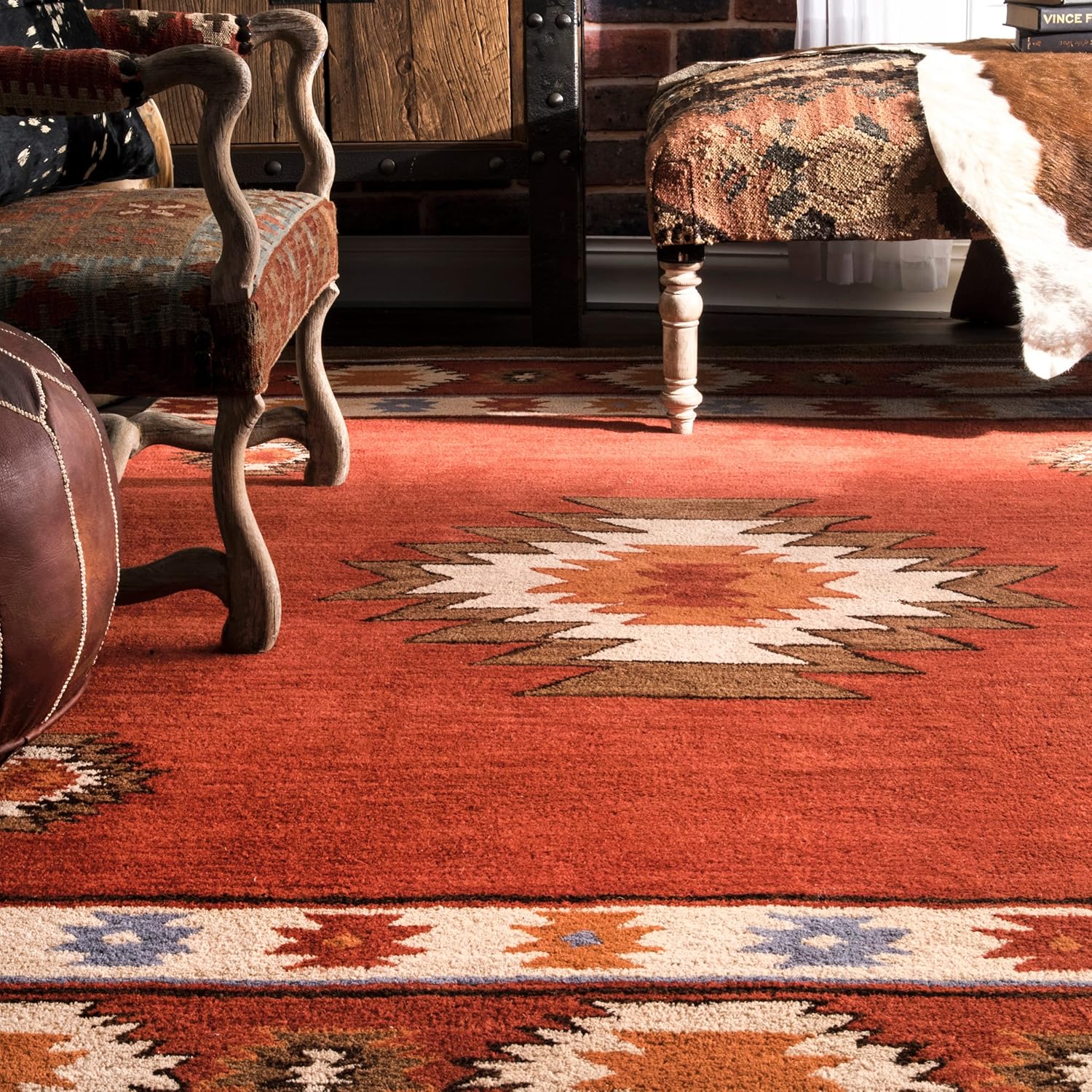 nuLOOM Alfombra Shyla copetuda a mano, 6×9, color vino