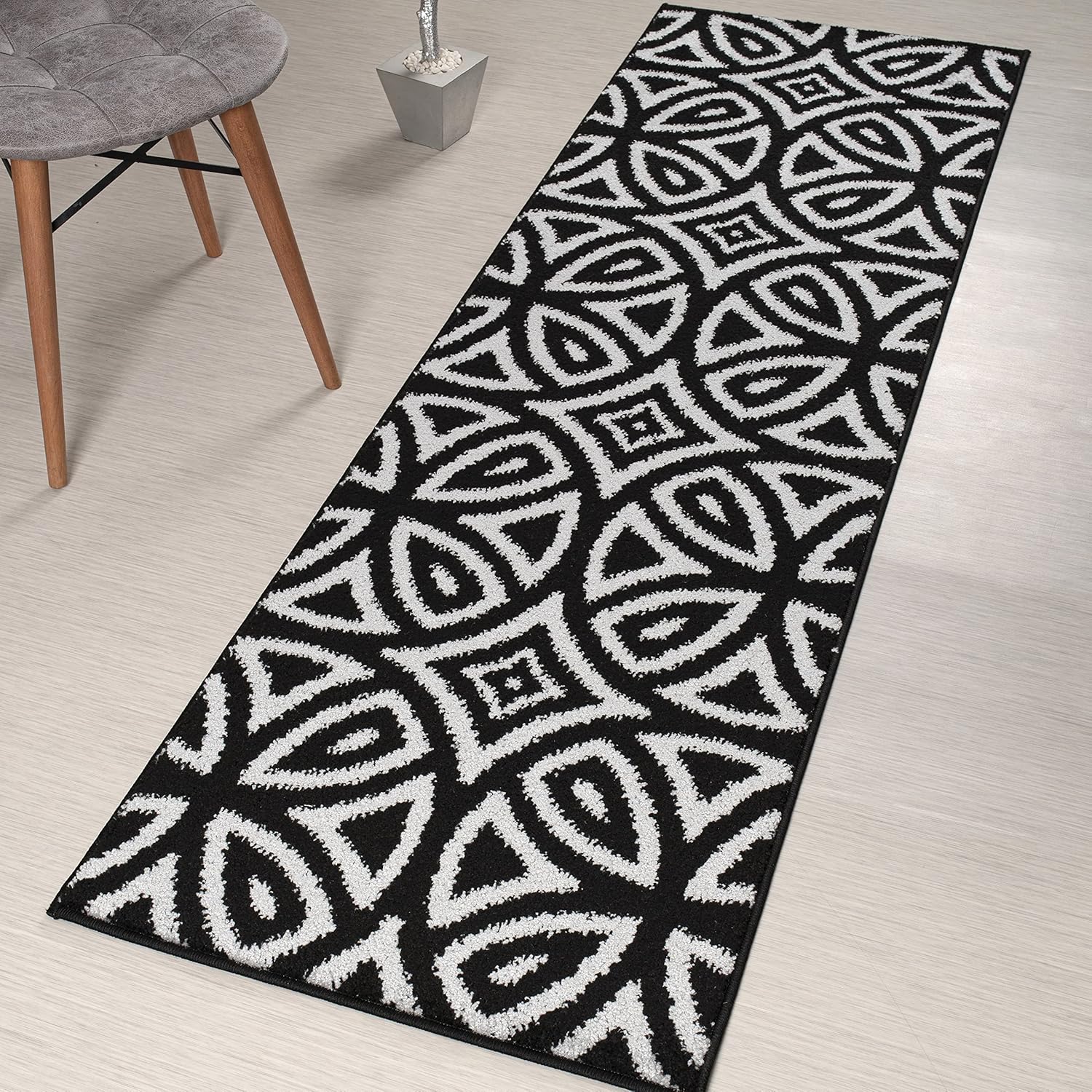 Alfombra antideslizante de longitud personalizada, antideslizante, con patrón de diamante, para entrada, pasillo, cocina, lavandería, 26 pulgadas x