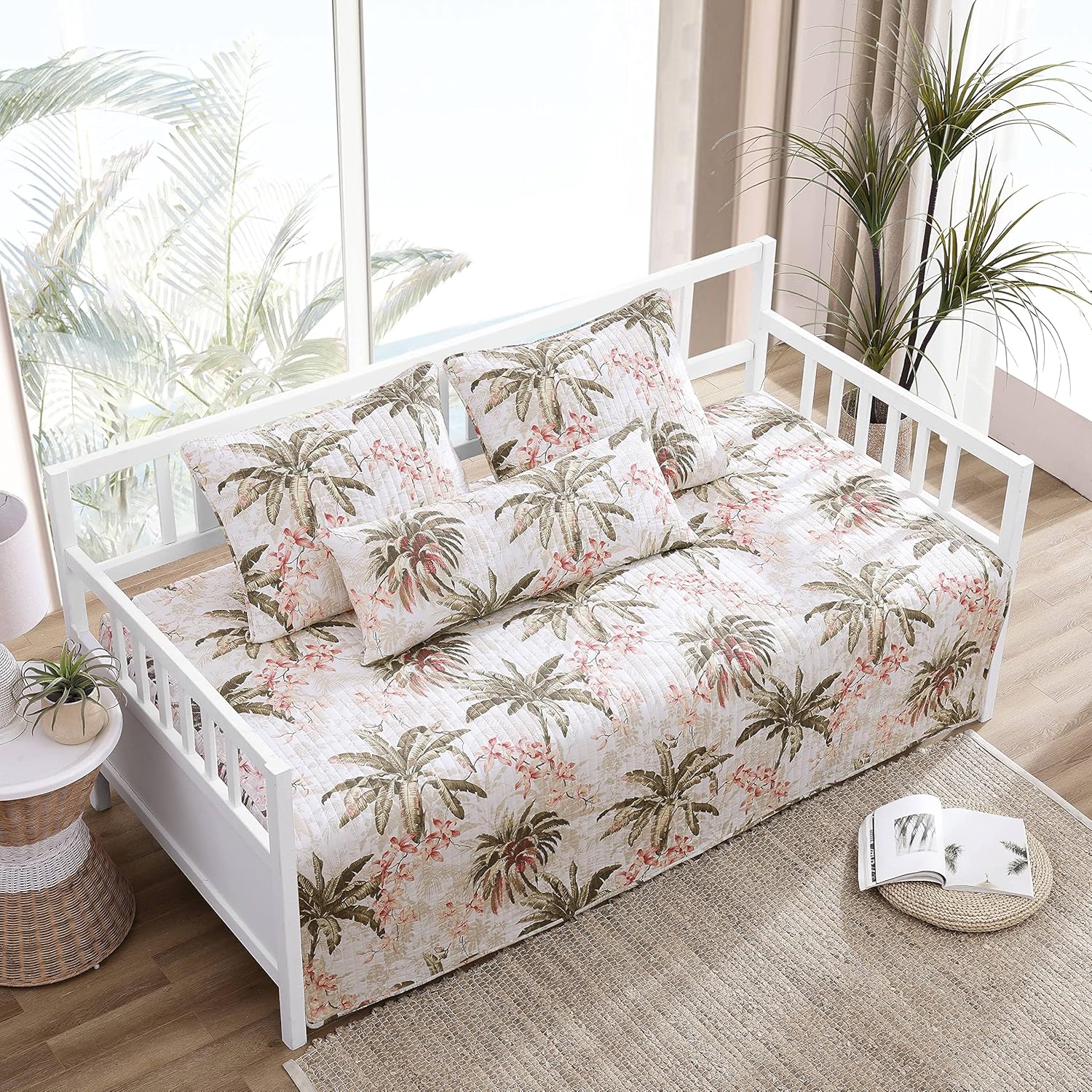 Tommy Bahama – Juego de sofá cama, ropa de cama de algodón con fundas de almohada y fundas de almohada a juego, decoración ligera para el hogar para