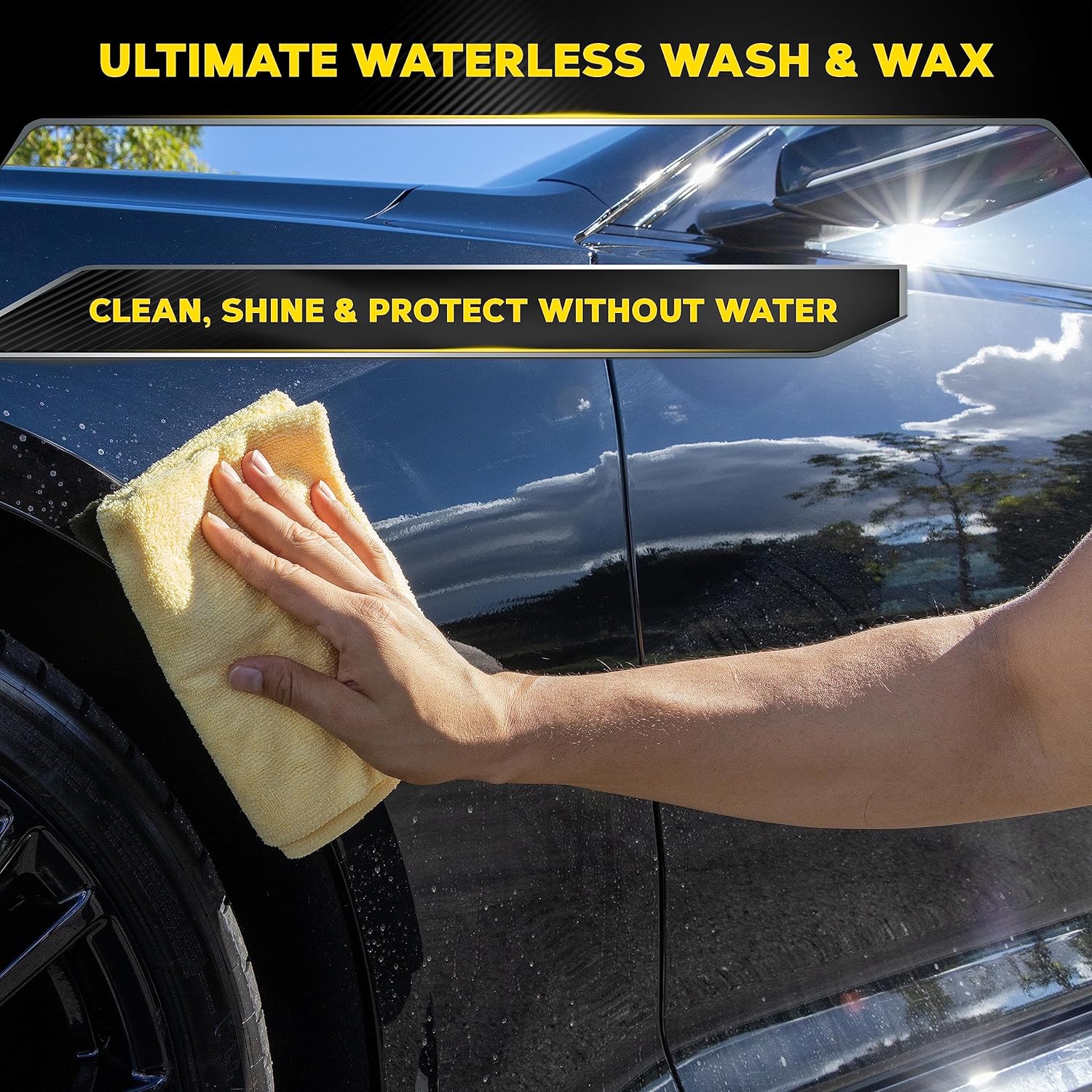 Meguiar’s Kit de lavado y cera sin agua definitivo limpieza rápida y fácil del automóvil con protección duradera para una solución ecológica de
