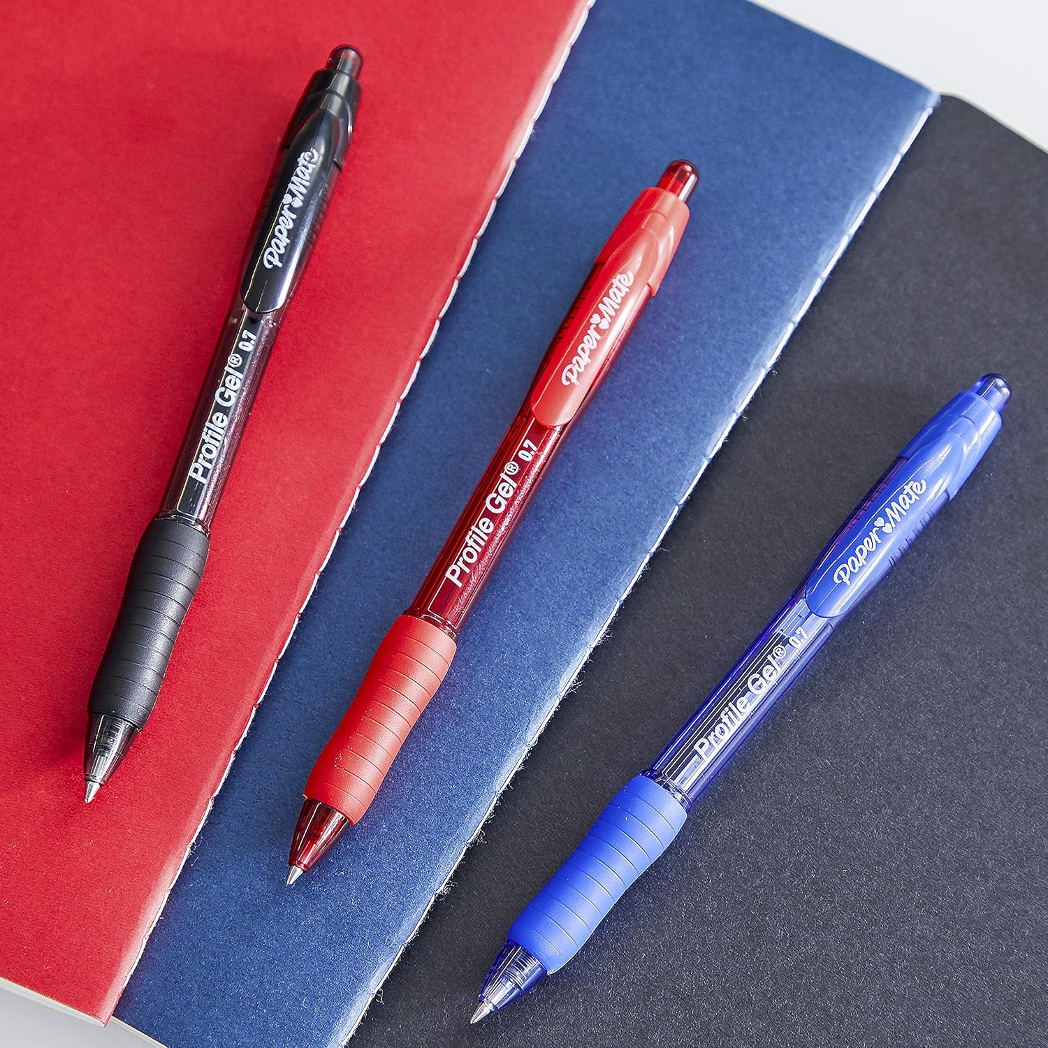 Paper Mate Bolígrafo de gel retráctil con punta de 132 pulgadas, color azul, 12 unidades