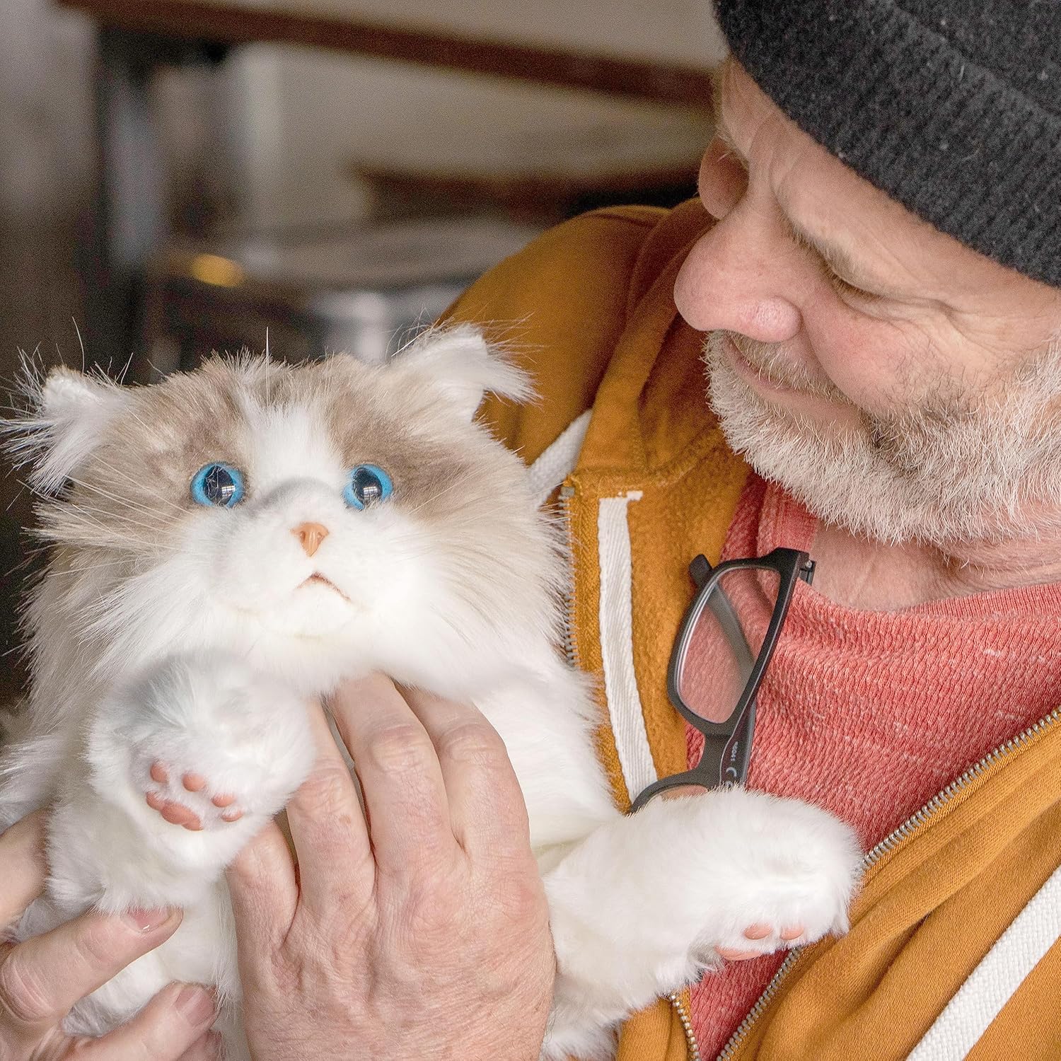 Chongker Animales de peluche con peso, hechos a mano, realista, 4.5 libras, tamaño de gato realista, mascota de compañía para amantes de los gatos,