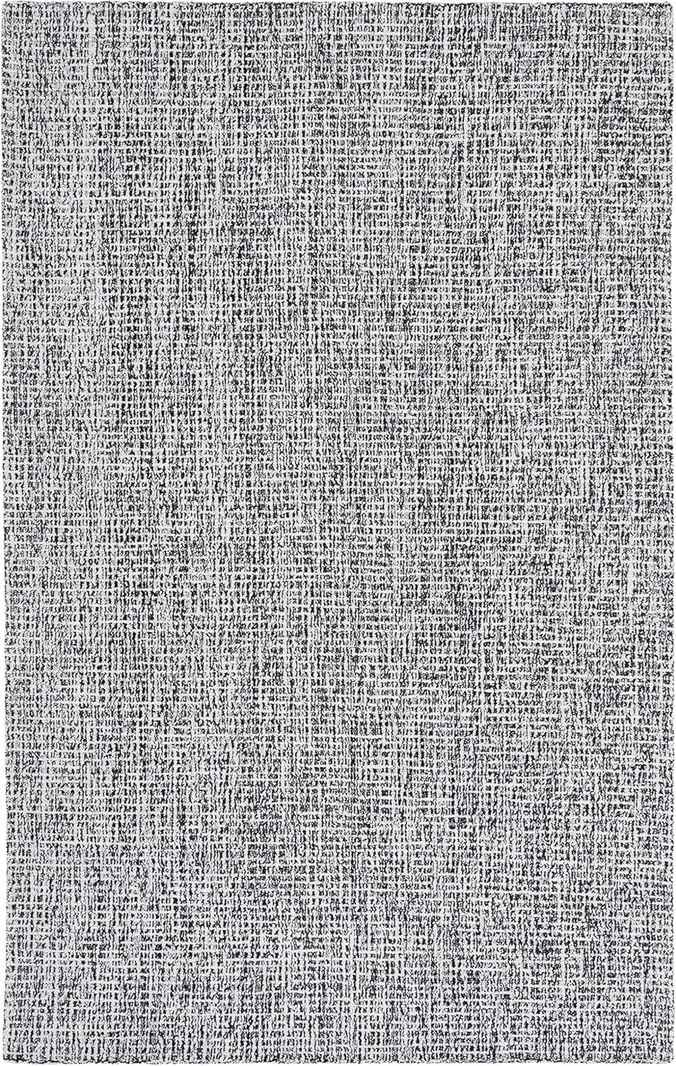 SAFAVIEH Abstract Collection – Alfombra decorativa, 2 x 3 pies, color negro y marfil, lana hecha a mano, ideal para zonas de alto tráfico en
