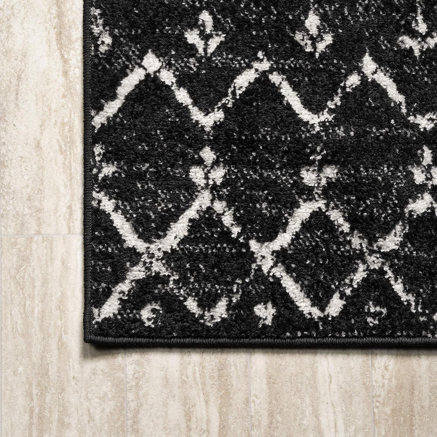 JONATHAN Y MOH101D-5SQ – Alfombra marroquí Hype boho vintage con diseño de diamante para interiores, estilo bohemio, fácil de limpiar, para