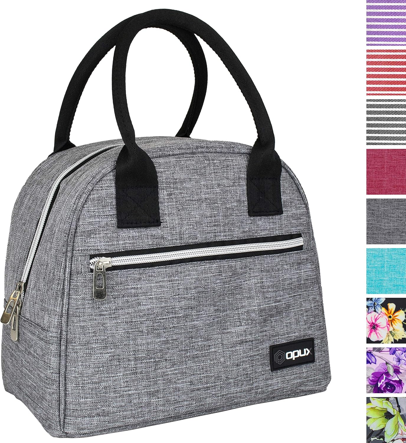 Opux Bolsa de almuerzo para mujer, bolsa térmica para almuerzo, para mujer, niña. Mediana, reutilizable, suave, para escuela, trabajo, oficina