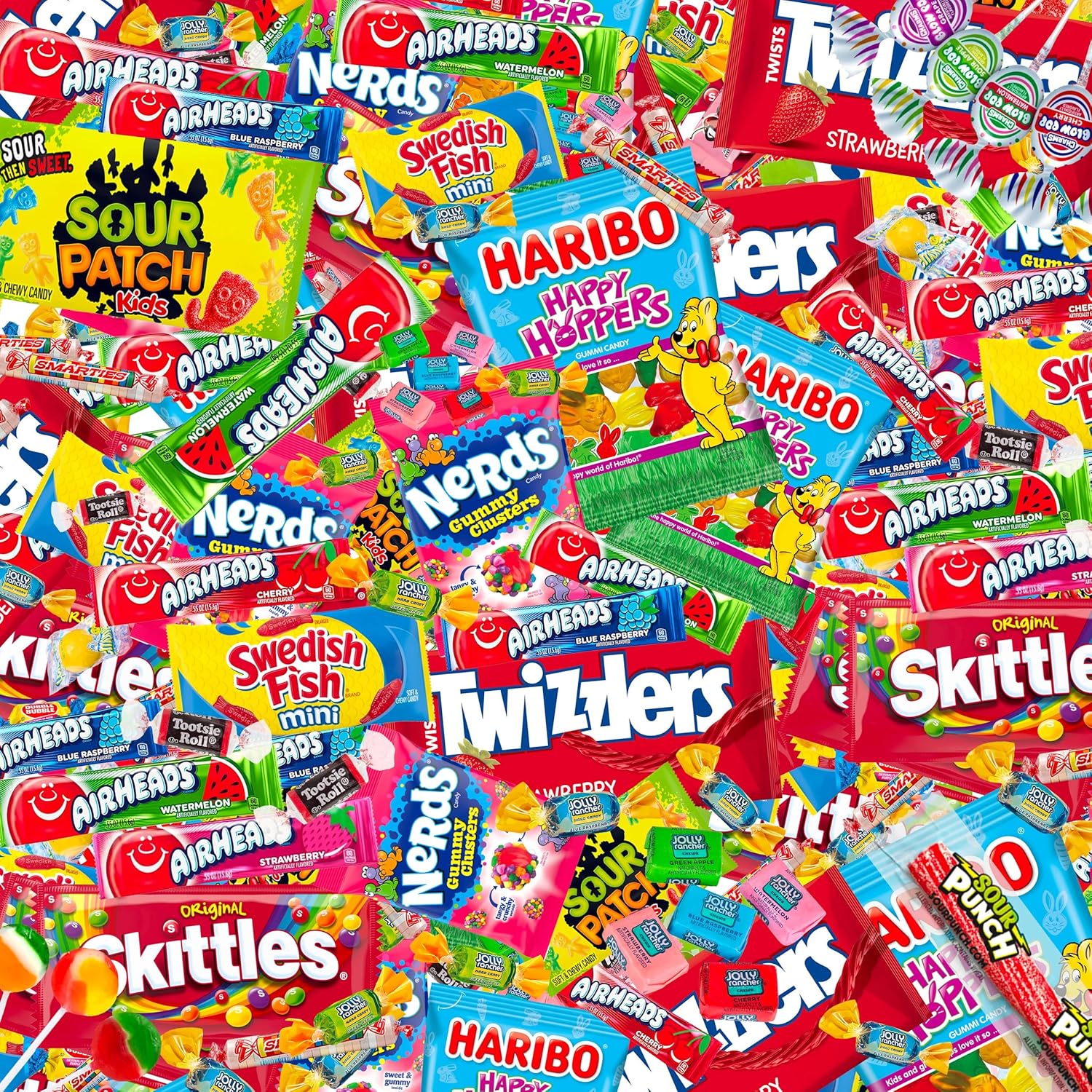 Paquete variado de caramelos a granel  Caramelos de 2 libras  Caramelos a granel envueltos individualmente, Sour Patch Kid, paletas, salvavidas,