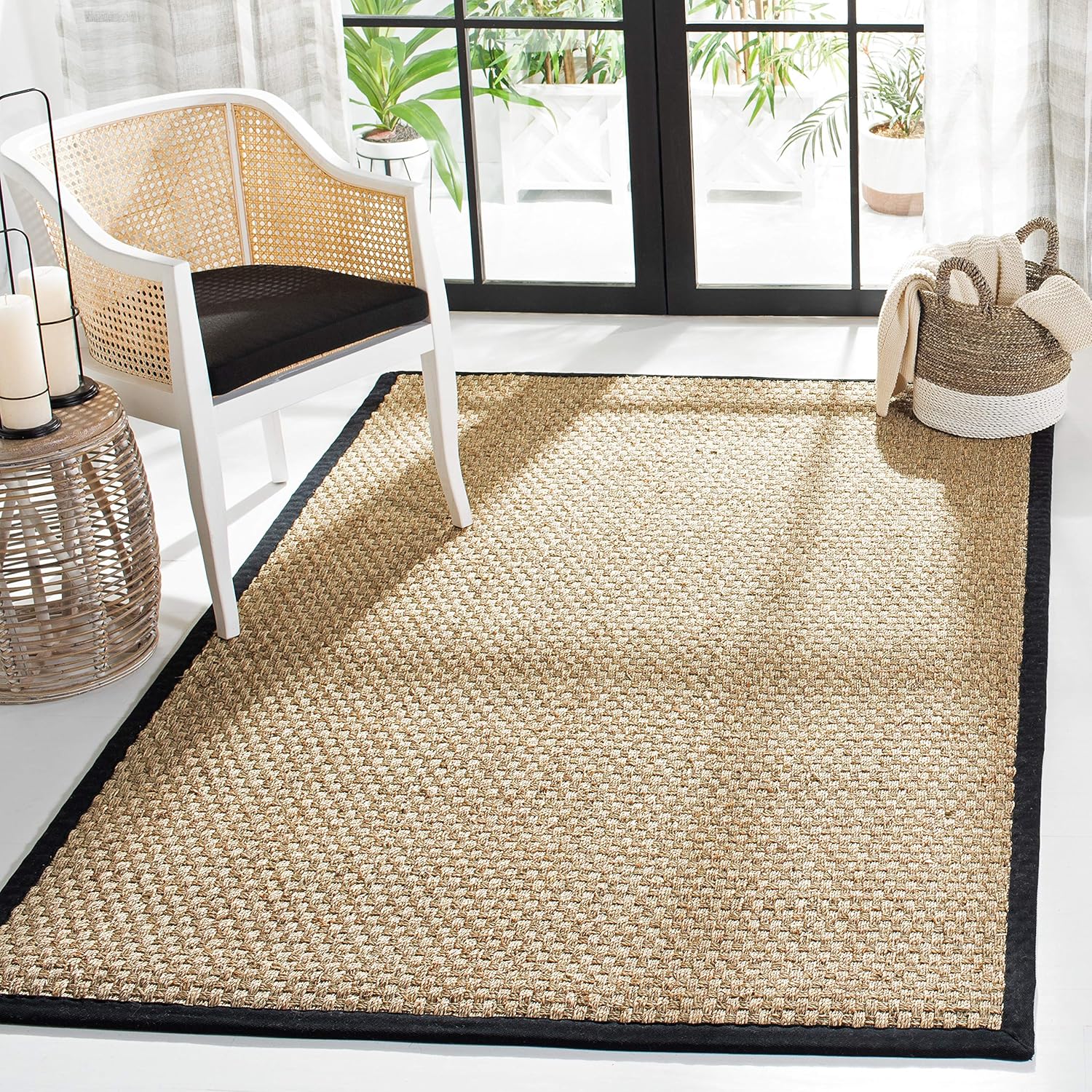 Safavieh NF114A Natural Fiber Collection – Alfombra de fibras naturales de patrón trenzado, varios colores (5 x 8 pies), Fibras naturales,
