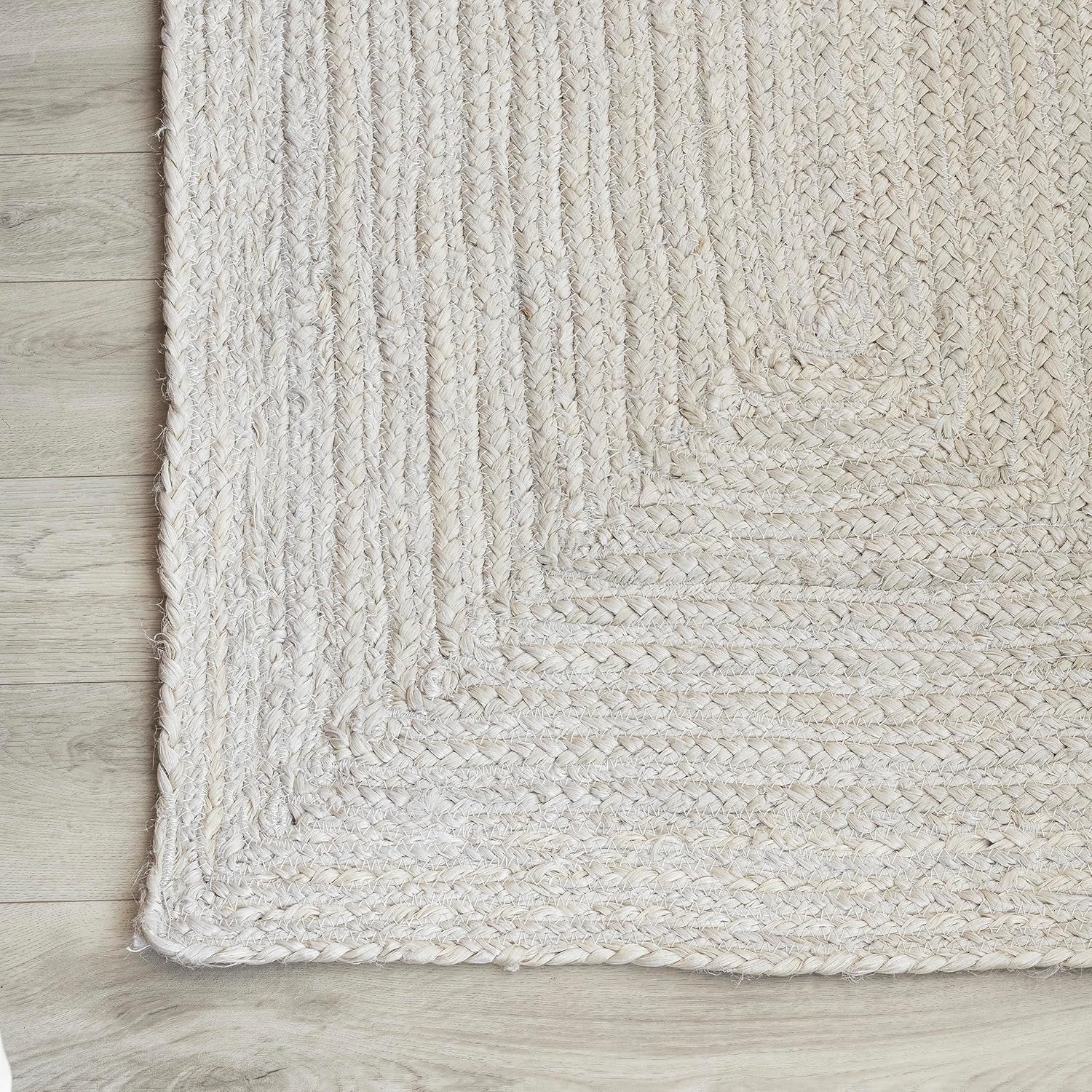 HOMEMONDE Alfombra trenzada a mano color blanco hueso, alfombra de 2 x 8 pies para entrada, dormitorio y sala de estar