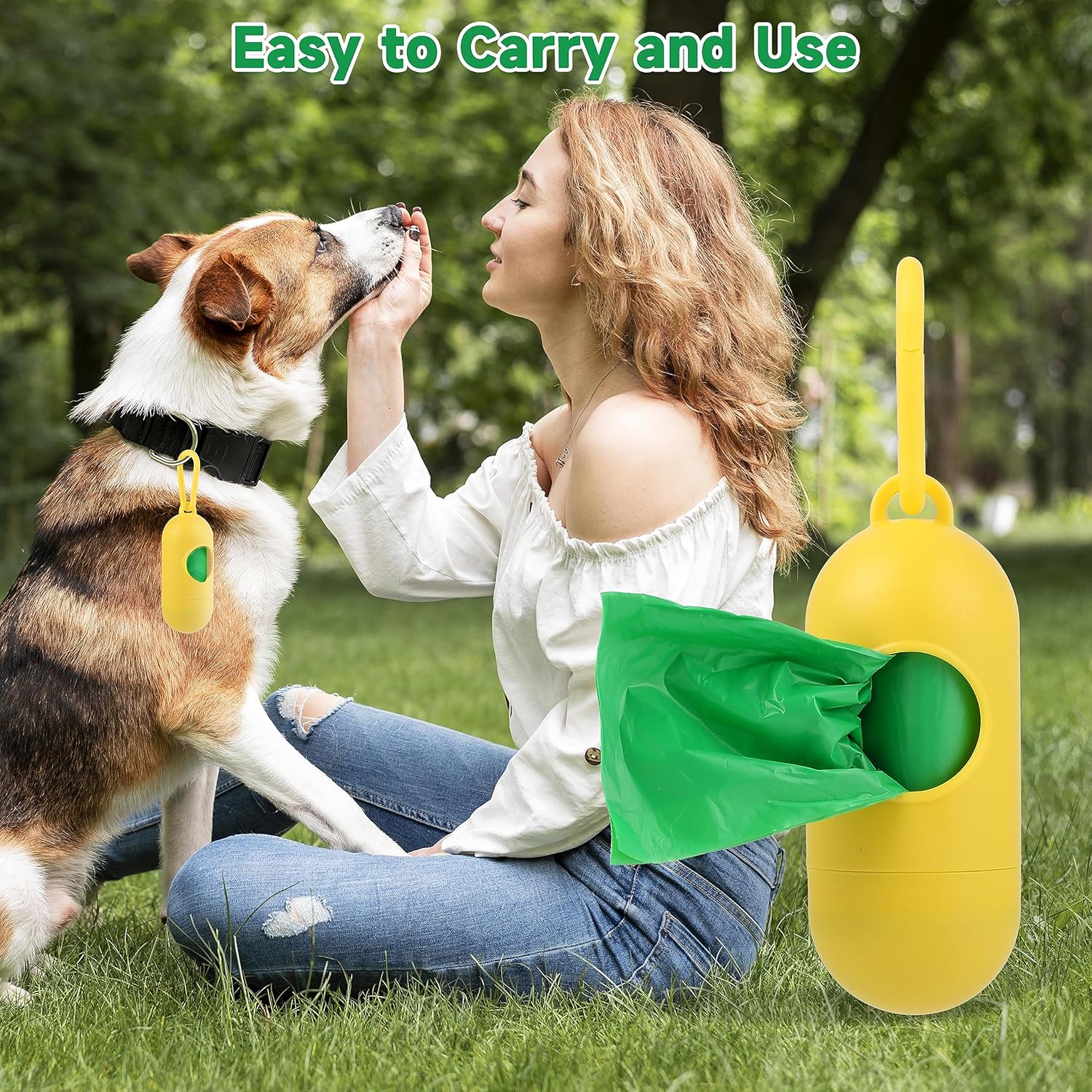 FluffyDream Bolsas de excremento de perro con dispensador, bolsas de basura para mascotas, bolsas para perros, rollos de repuesto garantizados a