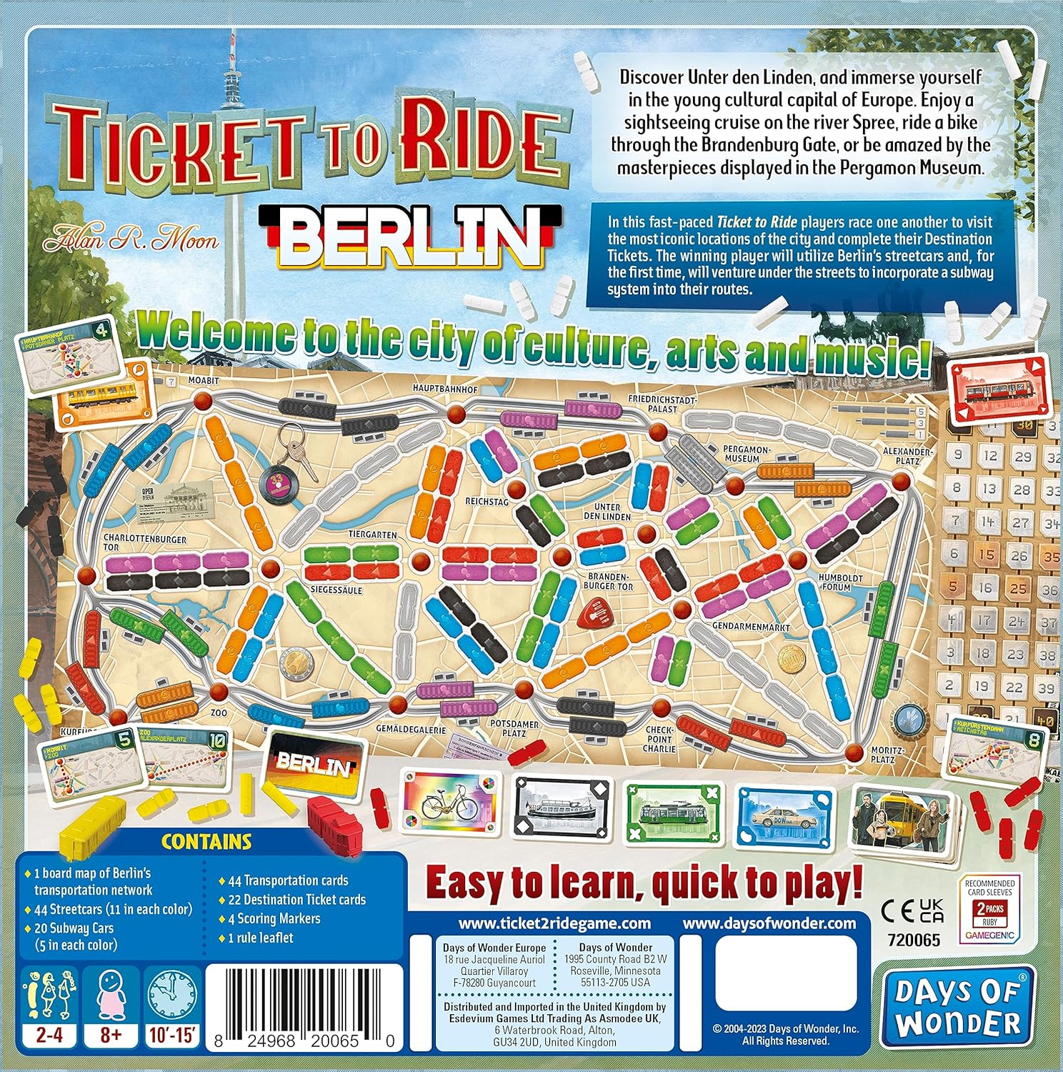 Ticket to Ride Berlin Juego de mesa  Juego de estrategia de construcción de rutas de tren  Divertido juego familiar para niños y adultos  A partir