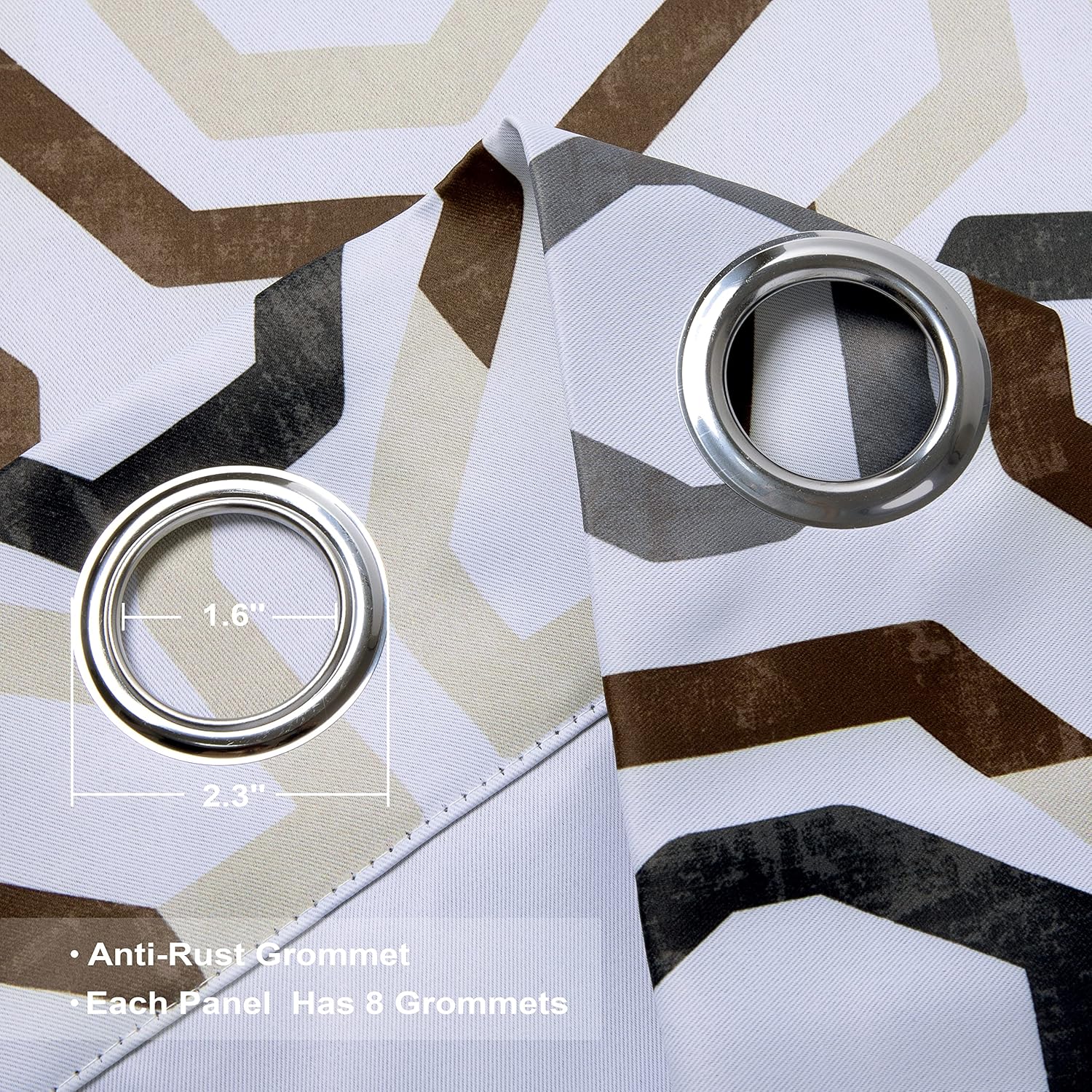DriftAway Cortinas bohemias geométricas marroquíes para sala de estar, dormitorio, casa de campo, 84 pulgadas de largo, semiopacas para oscurecer la