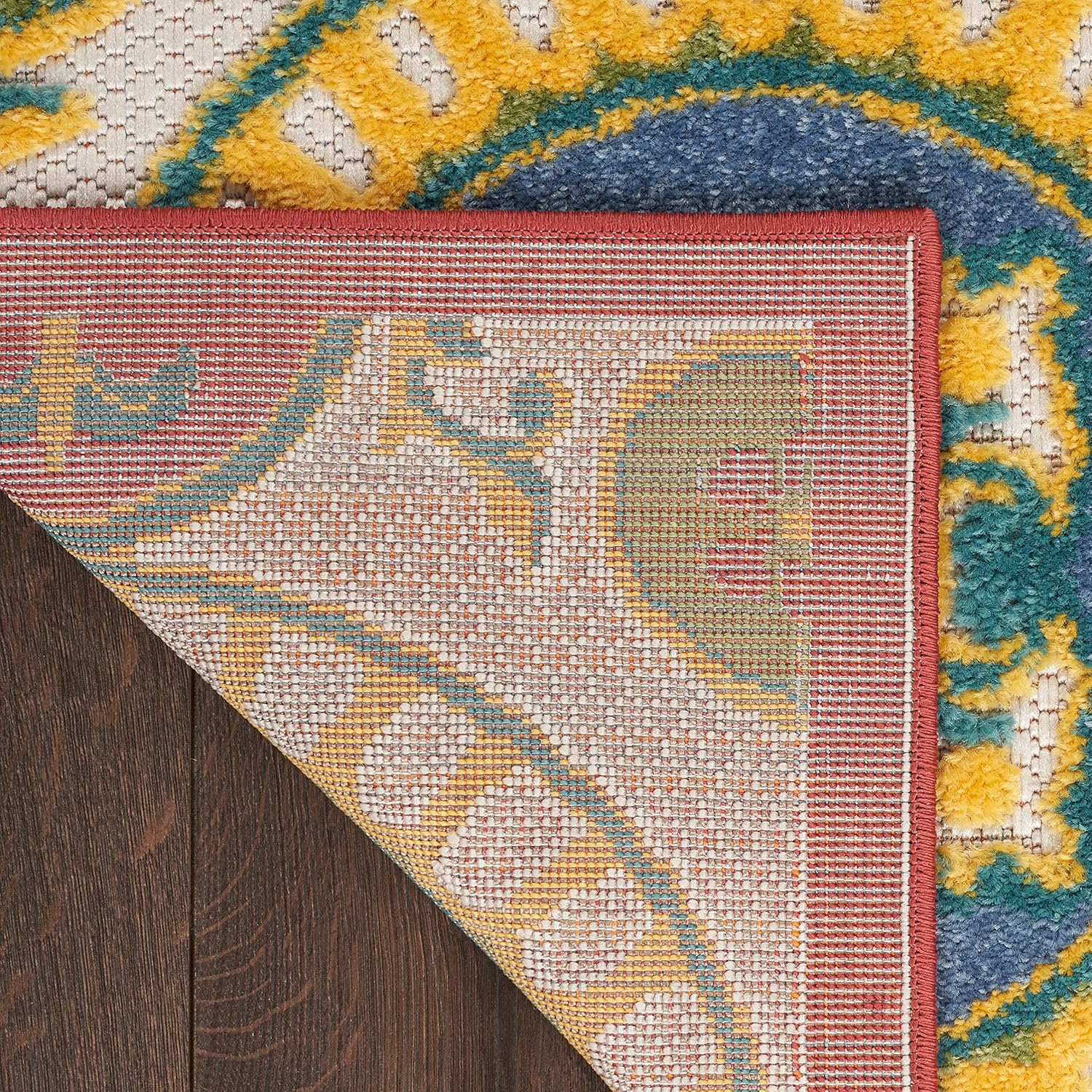 Nourison Aloha – Alfombra de área para interiores y exteriores, 3 pies 6 pulgadas x 5 pies 6 pulgadas, fácil limpieza, no se desprende, para