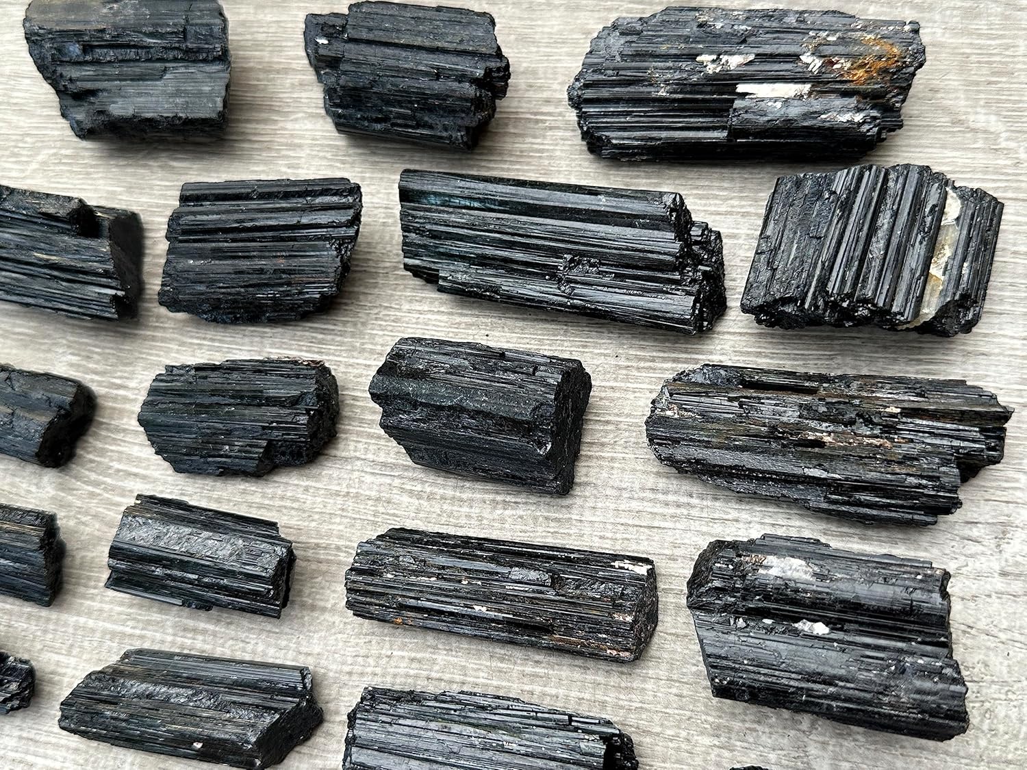 GAF TREASURES Trozovarillatronco de turmalina negra extra grande, cristal de turmalina negra natural, turmalina negra cruda, forma libre de