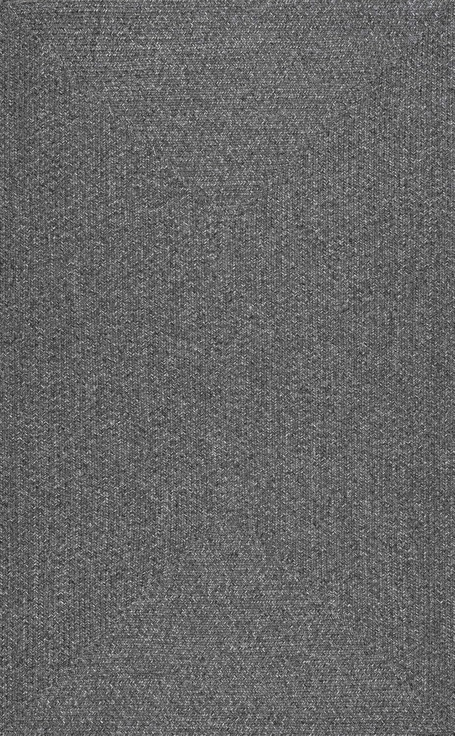 nuLOOM Wynn – Alfombra de área trenzada para interiores y exteriores, 5 x 8pies, carbón