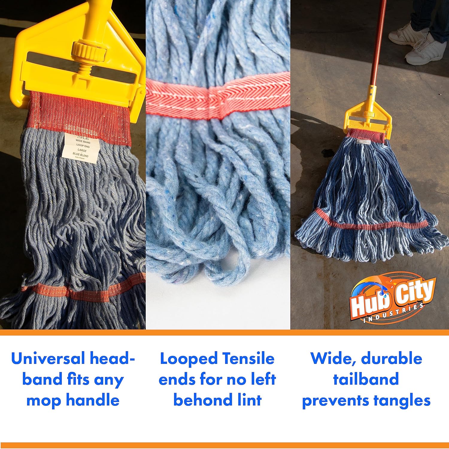 Cabezal de trapeador húmedo de algodónsintético, suministros de limpieza, cabezal de fregona de extremo de bucle, alta absorción, alta resistencia a