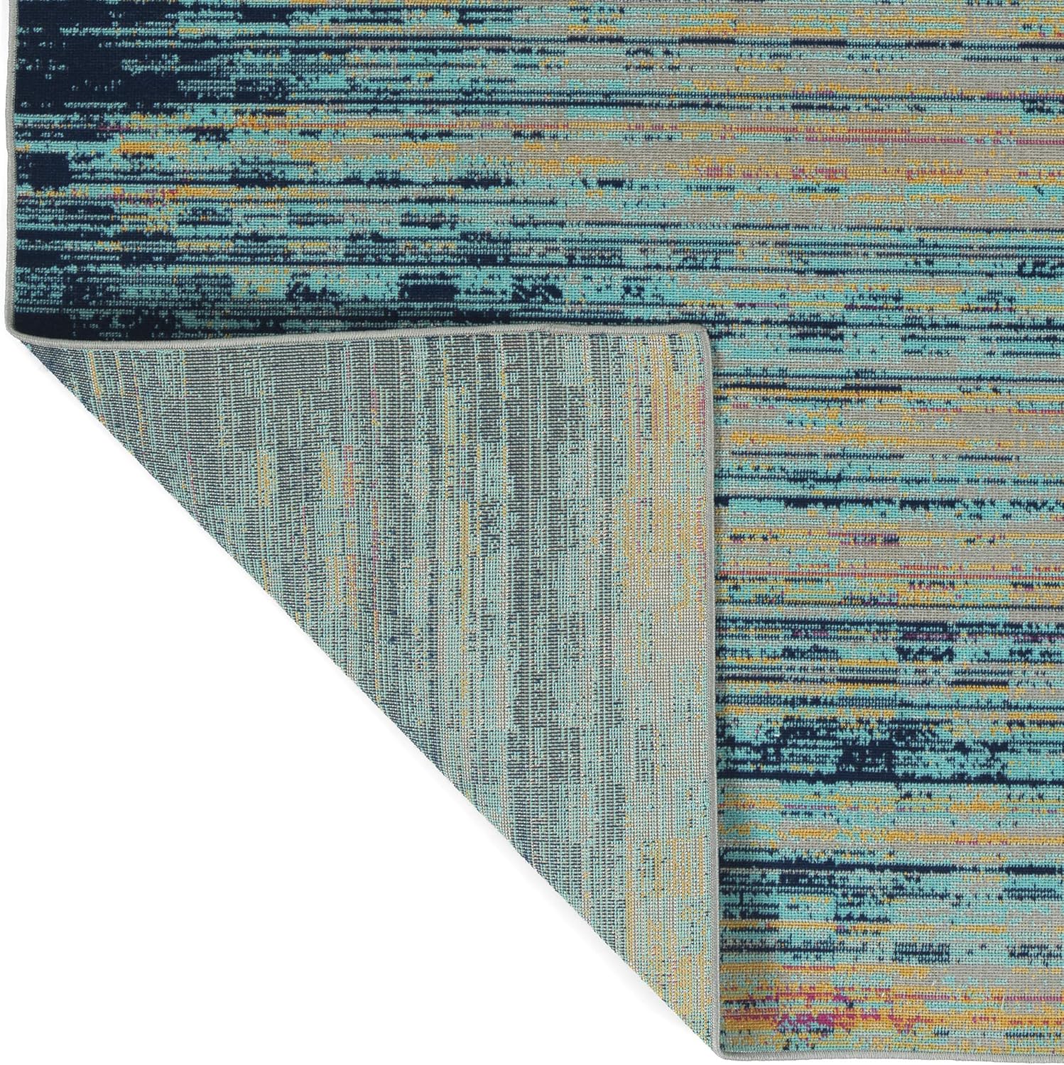 Kaleen Alfombra de área de 5’3″ x 7’3″ en multicolor, colección Zuma Beach para interiores y exteriores