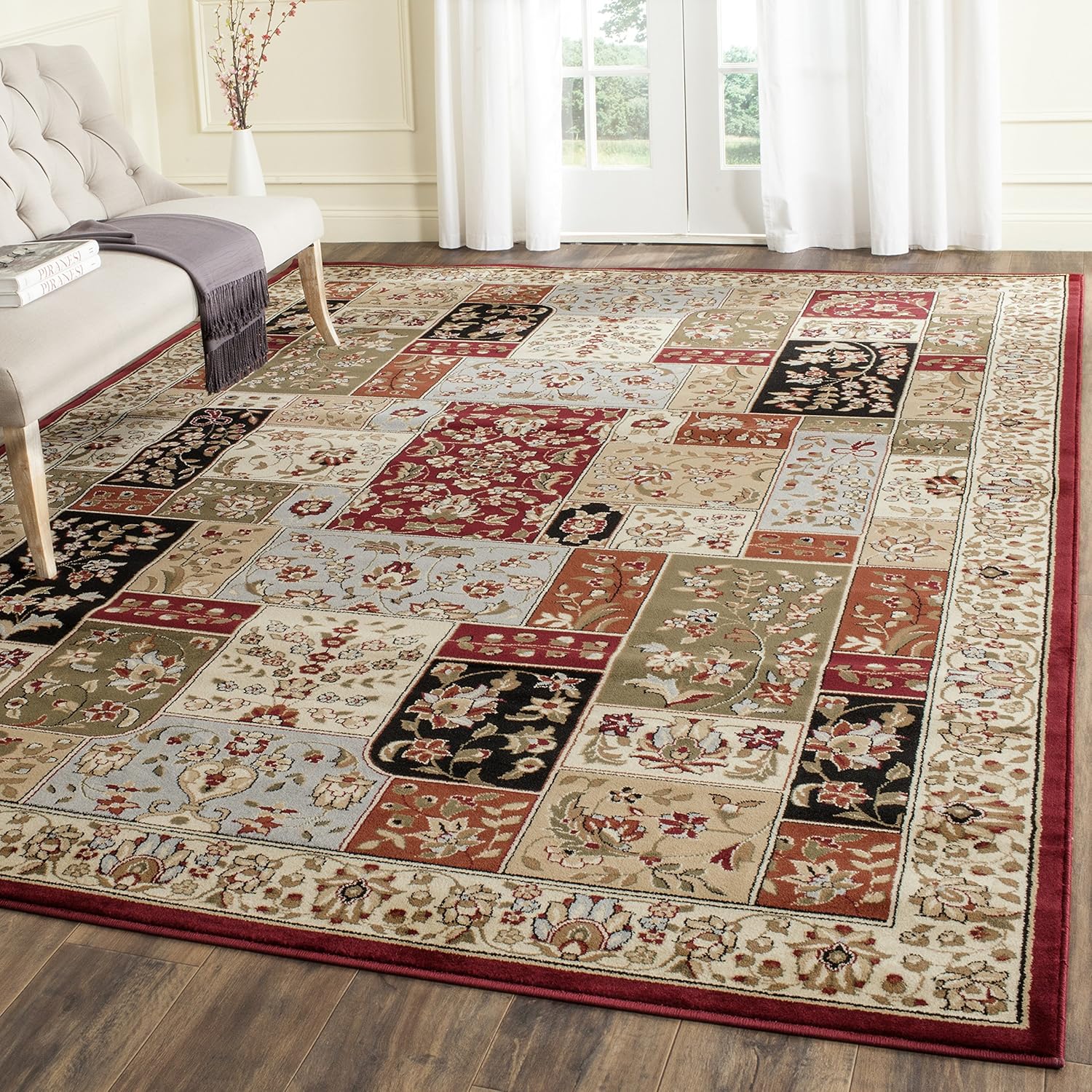 SAFAVIEH Lyndhurst Collection LNH318A – Alfombra cuadrada de 8 pies, diseño tradicional oriental que no desprende pelusa, para sala de estar,