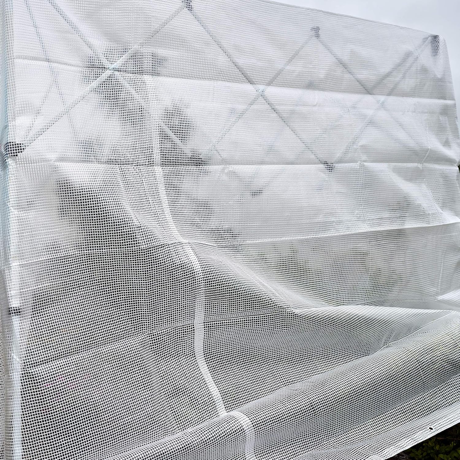 Toldo de invernadero transparente resistente  Plástico de alta calidad 11 mil (milésima de pulgada) con tejido de malla 3×3 para mayor resistencia