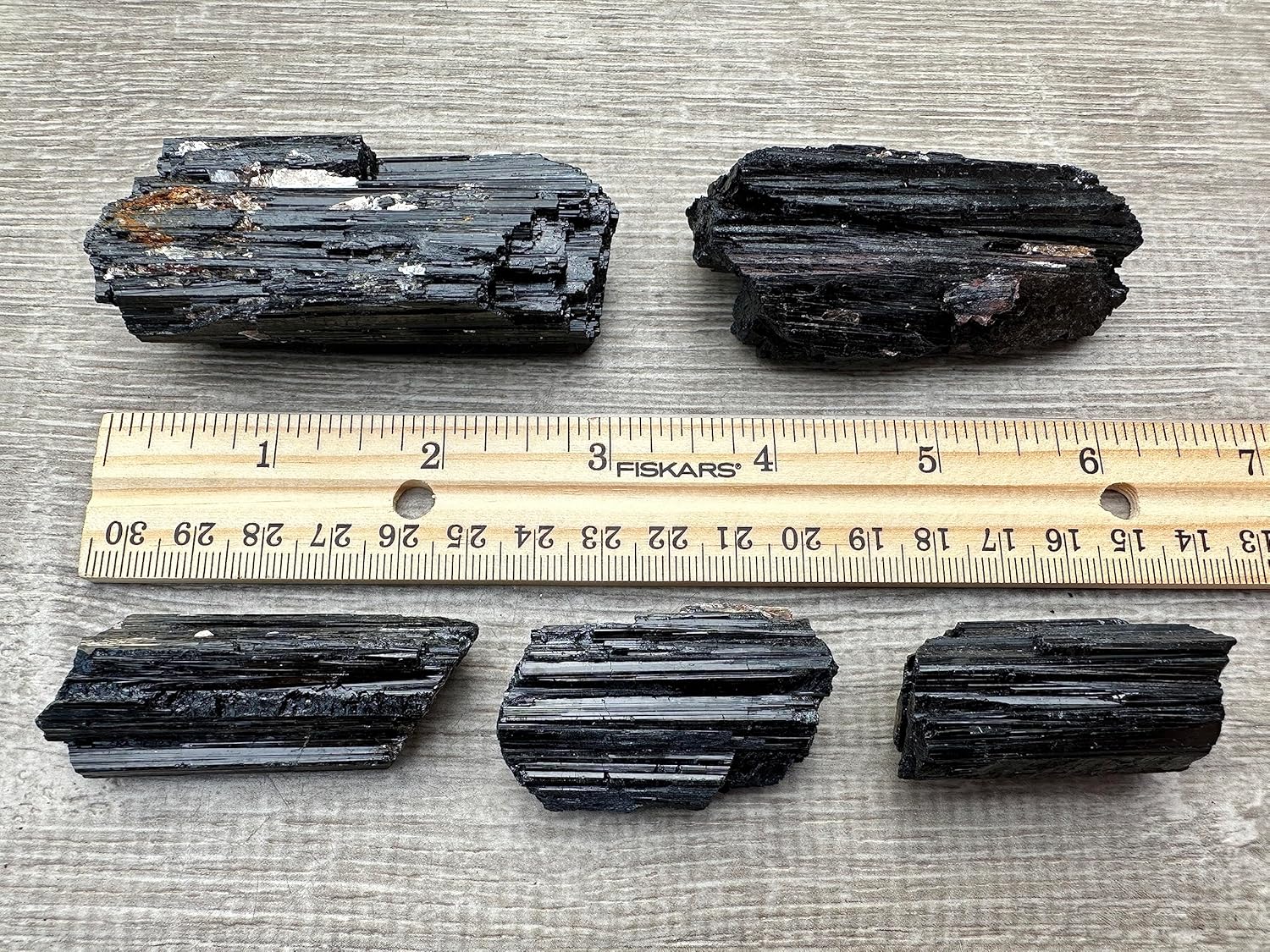 GAF TREASURES Trozovarillatronco de turmalina negra extra grande, cristal de turmalina negra natural, turmalina negra cruda, forma libre de