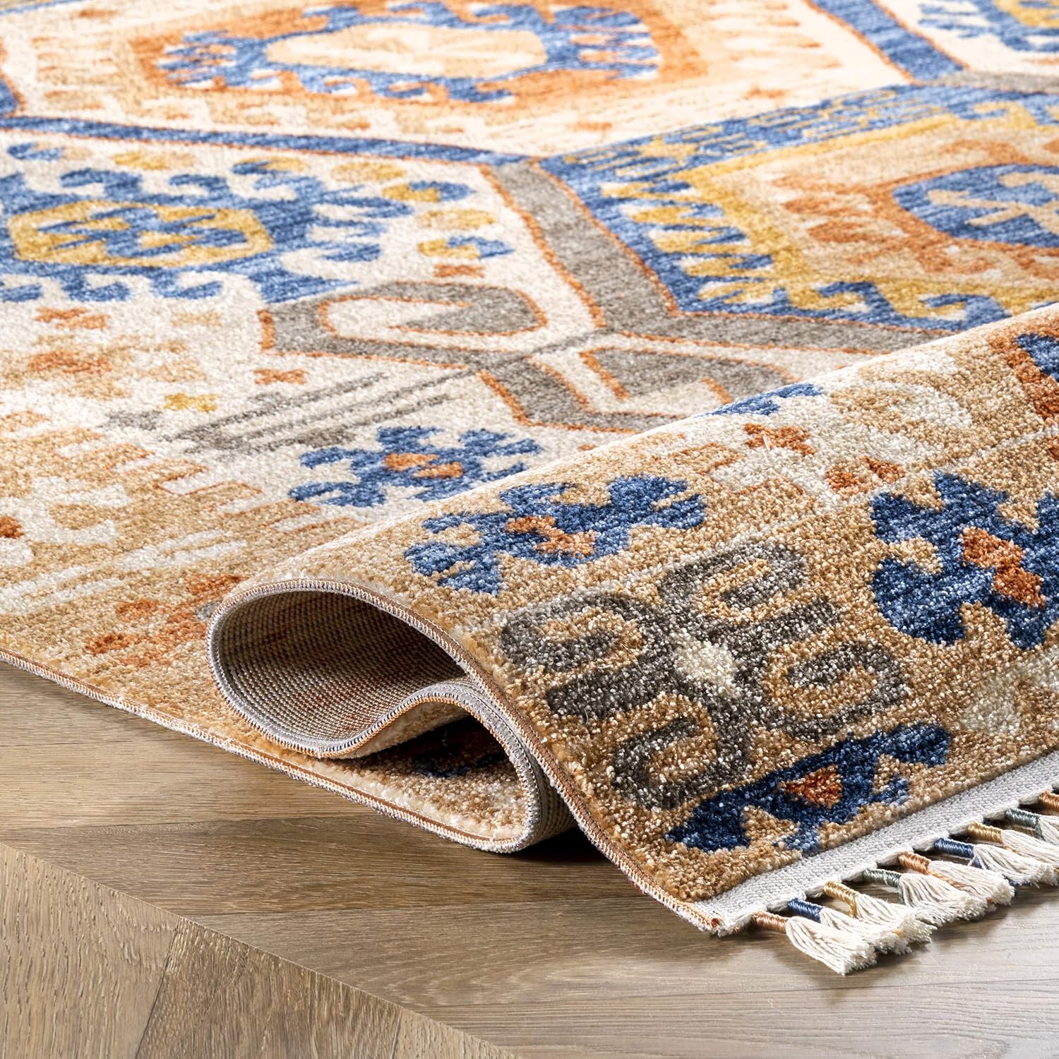 nuLOOM Ripley Global – Alfombra con borlas, 4 x 6 pies, multicolor, rectangular