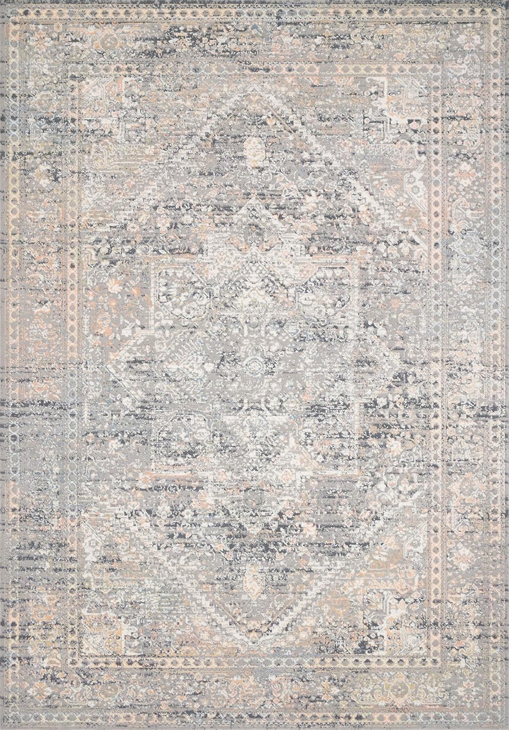 Loloi II Lucia Collection LUC-01 – Alfombra de pasillo color grisatardecer de 2 pies y 8 pulgadas x 8 pies