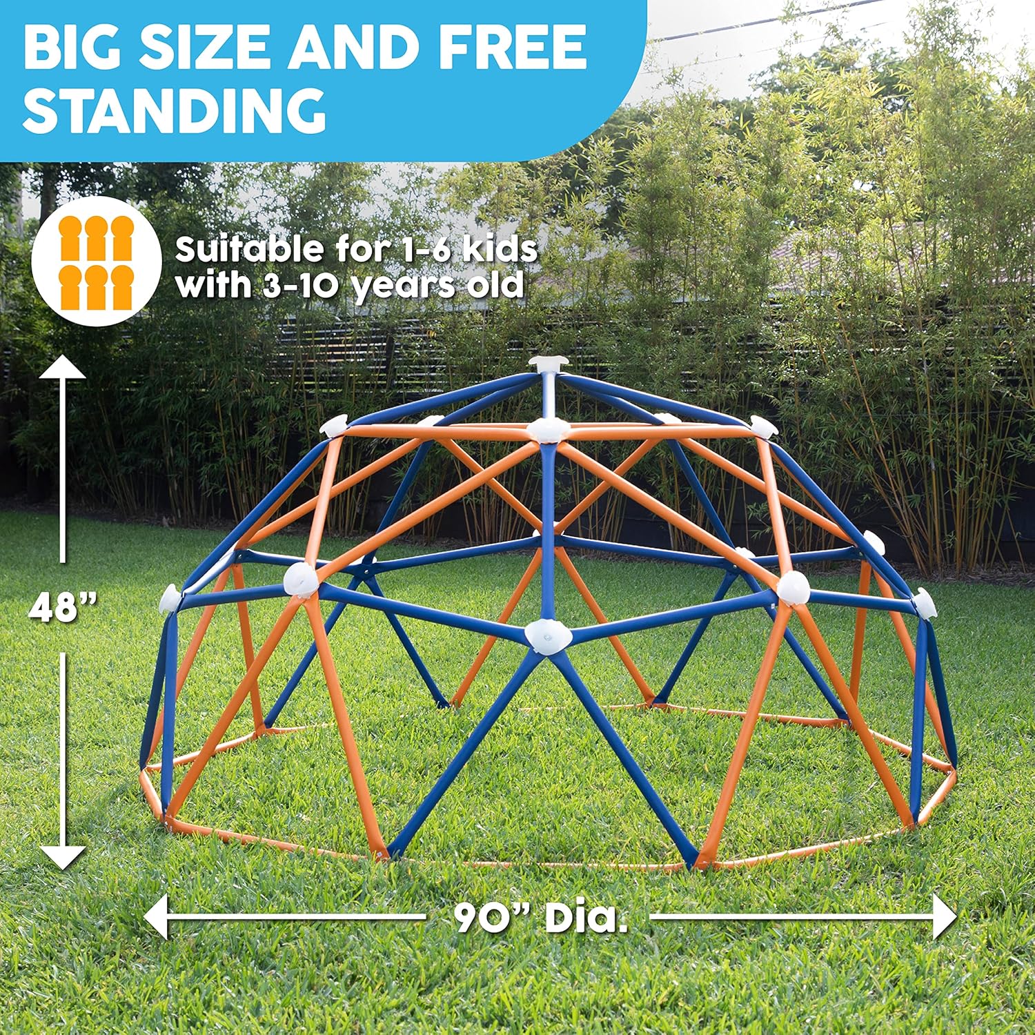 Big Sky Domo Climber Jungle Gym de varios tamaños para uso en exteriores o interiores con luces LED solares y agarres de escalada, perfecto para