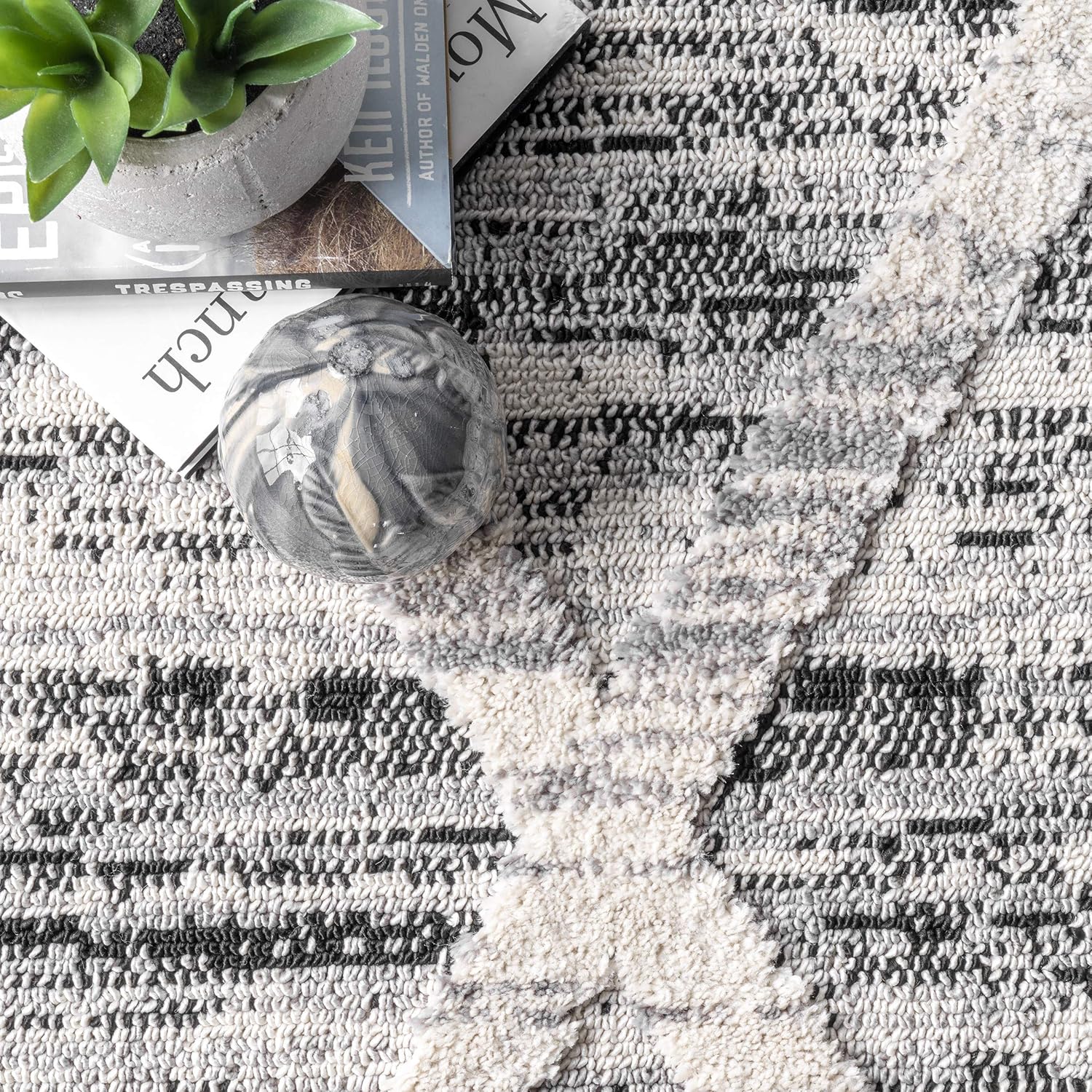 nuLOOM Suri Soft Diamond Trellis – Alfombra texturizada de 4 x 6 pulgadas, color gris