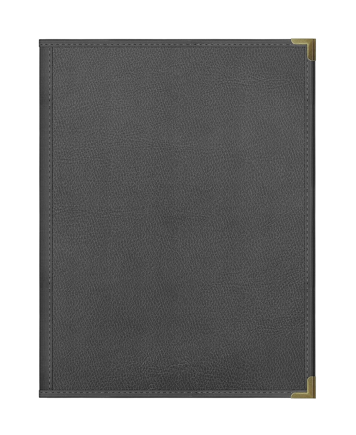 Paquete de 10 fundas de menú estilo Pajco de Goodsmart con borde de una sola costura, vinilo transparente (negro, 2 vistas, 8.5 x 11 pulgadas)