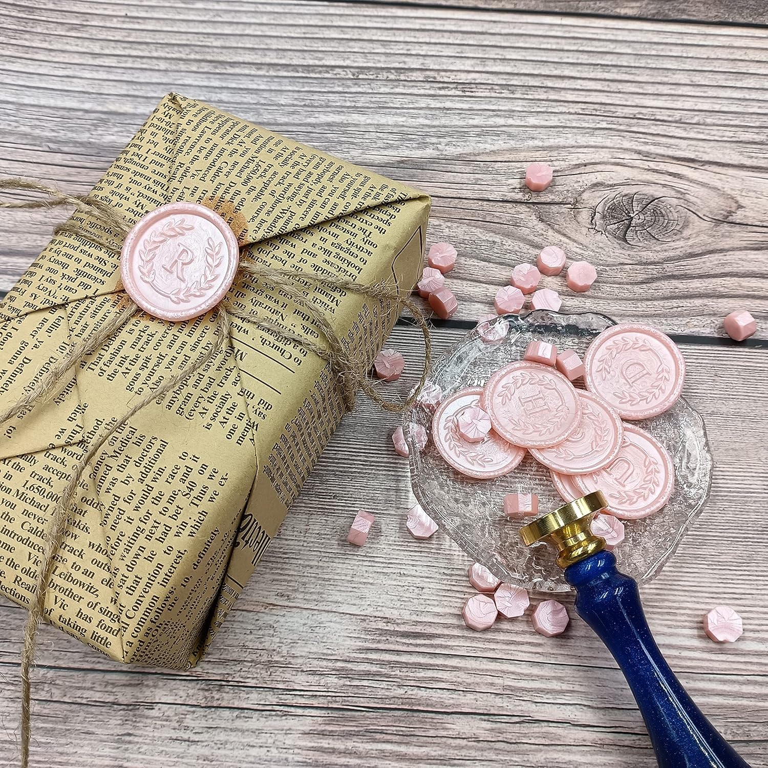 50 calcomanías adhesivas de cera con letra E, hechas a mano, sin necesidad de sellar, rasgar y usar calcomanías de cera para invitaciones de boda,