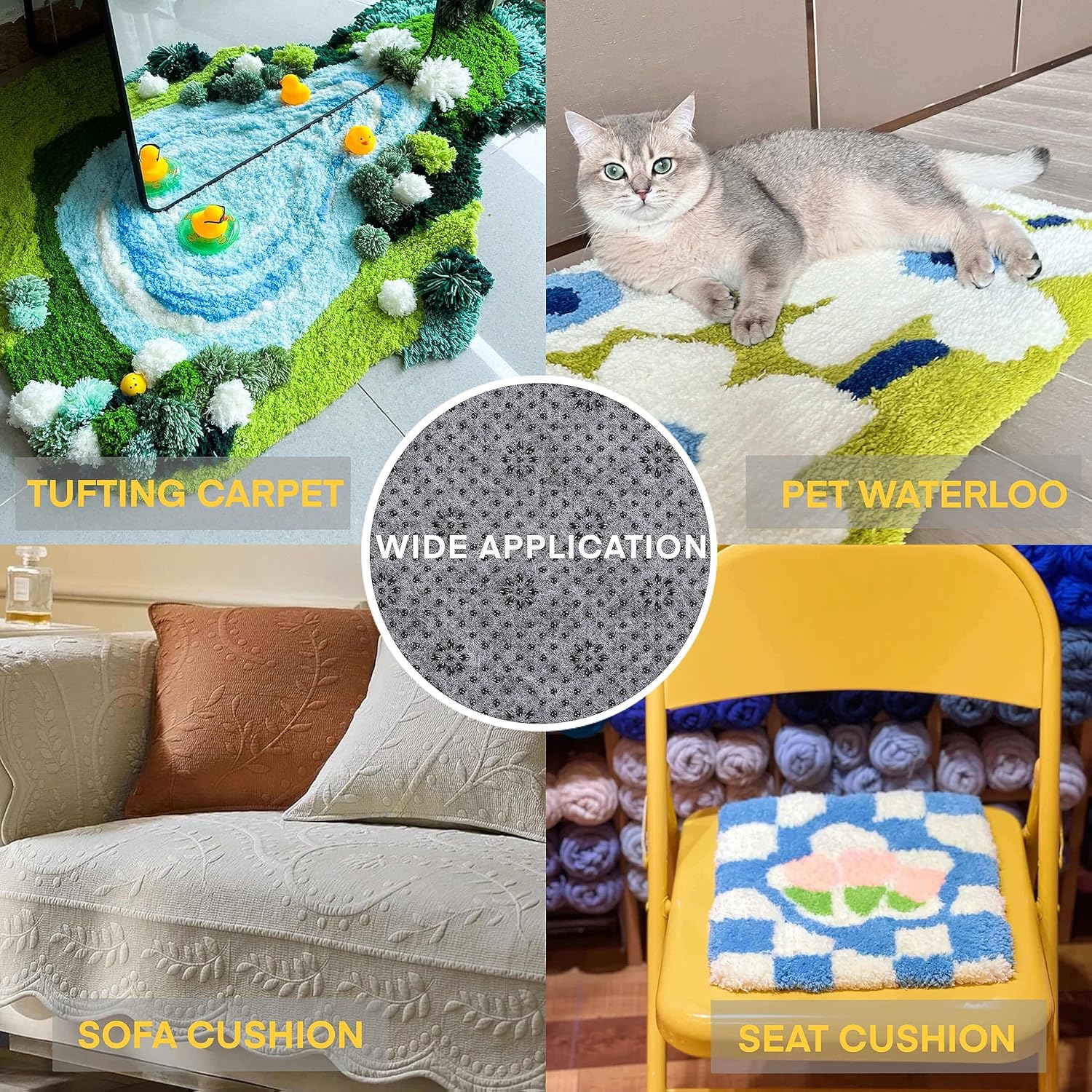 FGCOGOD Tela de respaldo de alfombra, paño de respaldo antideslizante para alfombras, fabricación de alfombras, agujas de punzonado, suministros de