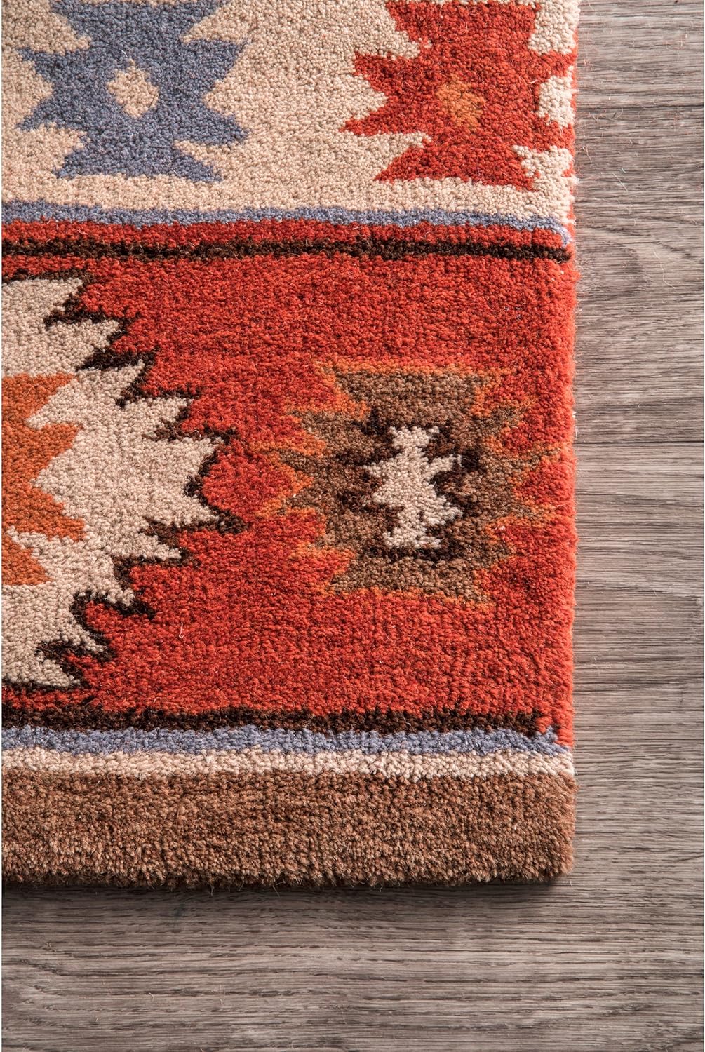 nuLOOM Alfombra Shyla copetuda a mano, 6×9, color vino
