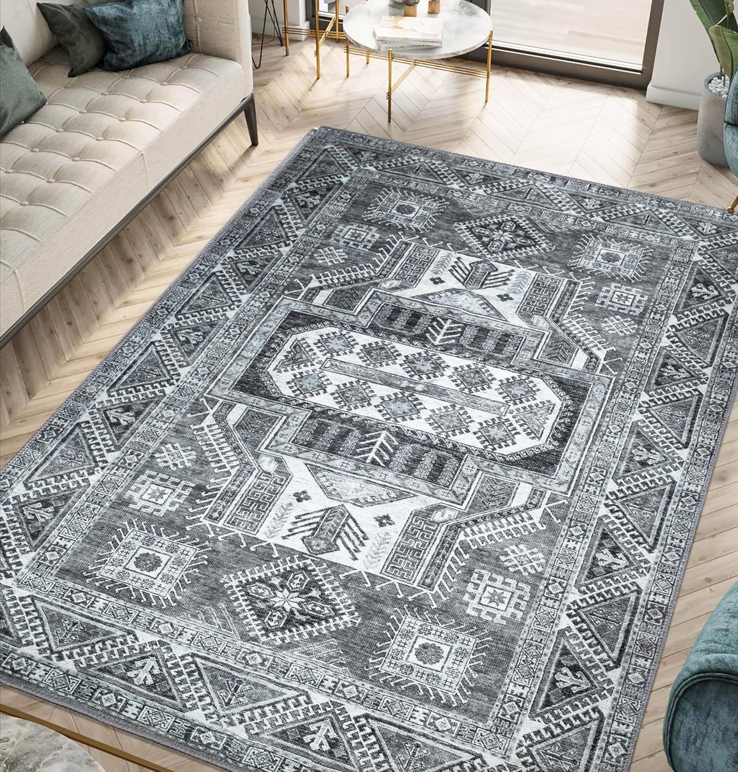 Keen Home Design Alfombras lavables a máquina con parte trasera antideslizante, ideal para pasillo, sala de estar, dormitorio, cocina y lavandería,