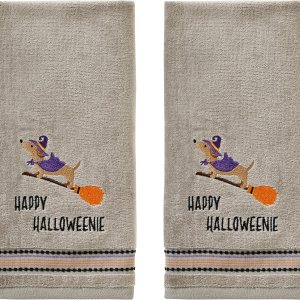 SKL Home de Saturday Knight Ltd. – Happy Halloweenie – Toalla de mano (2 unidades), color gris SKL Home de Saturday Knight Ltd. – Happy Halloweenie – Toalla de mano (2 unidades), color gris