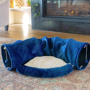 Juego de túnel y cama de juguete para gatos con cama de felpa extraíble para uso en interiores perfecto para gatos, perros y hurones juguetes para Juego de túnel y cama de juguete para gatos con cama de felpa extraíble para uso en interiores perfecto para gatos, perros y hurones juguetes para