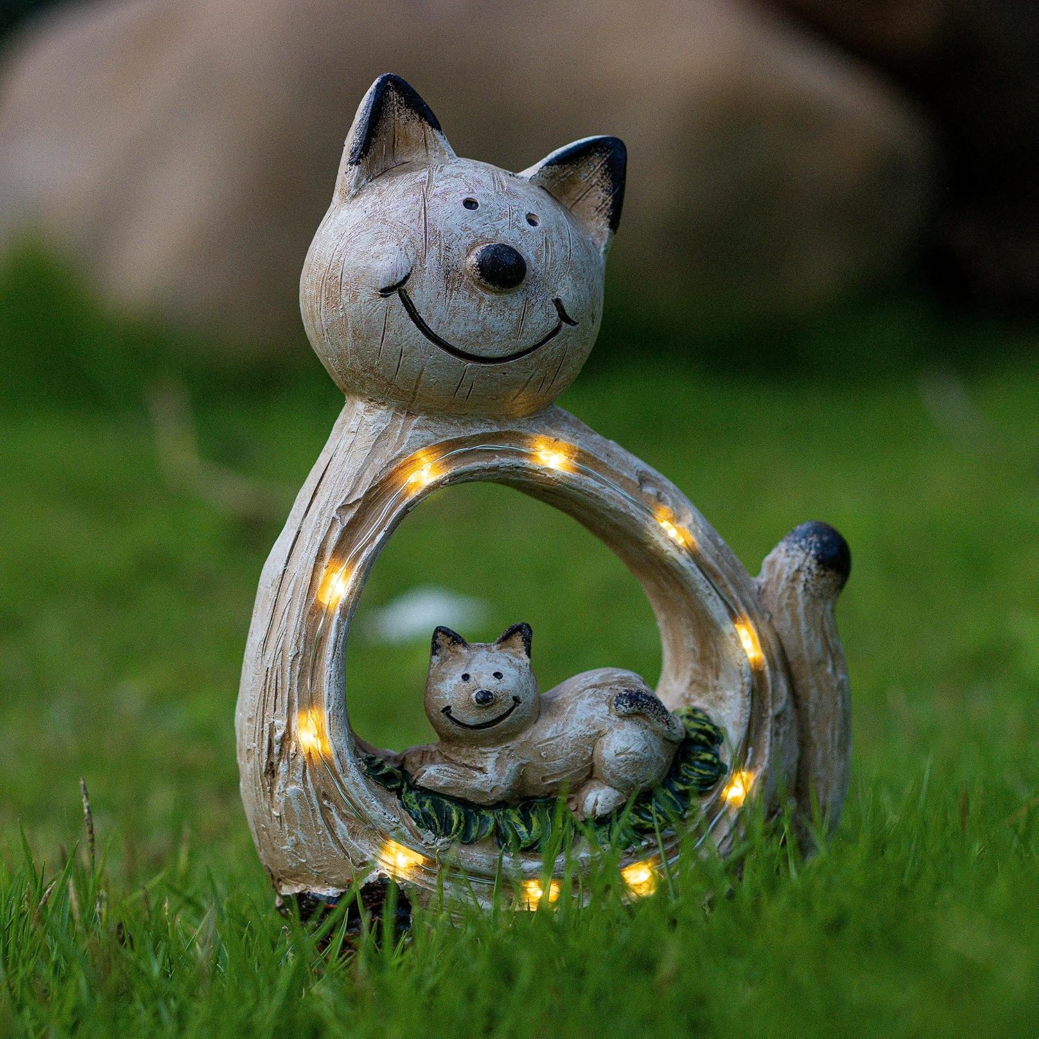 CMTGYPIN Escultura solar para jardín, decoración de animales, regalos únicos, adorno de paisaje de jardín, luz LED impermeable para patio, jardín,