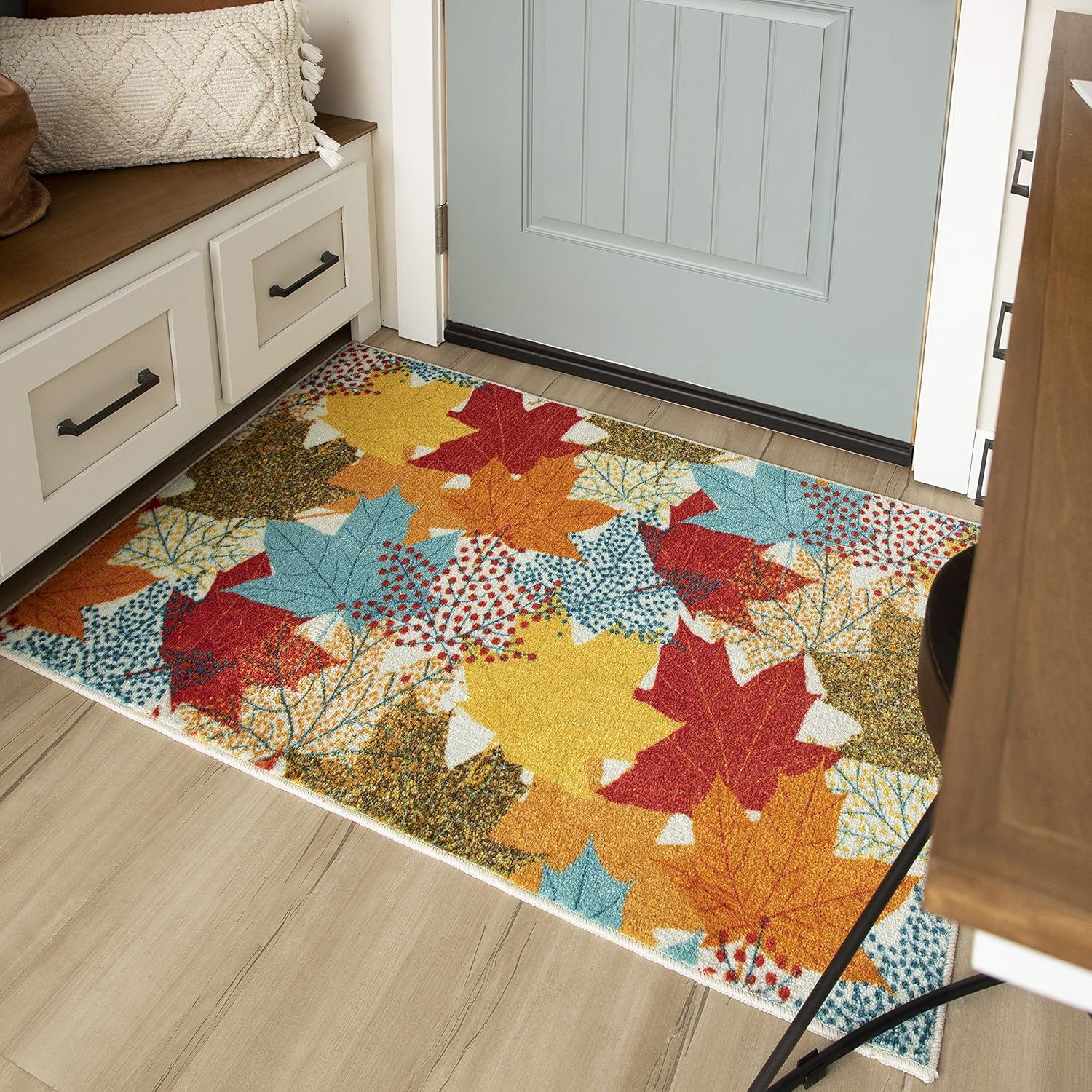 Mohawk Home Alfombra de cocina de cosecha, hojas multicolor (2′ 6″ x 4′ 2″)