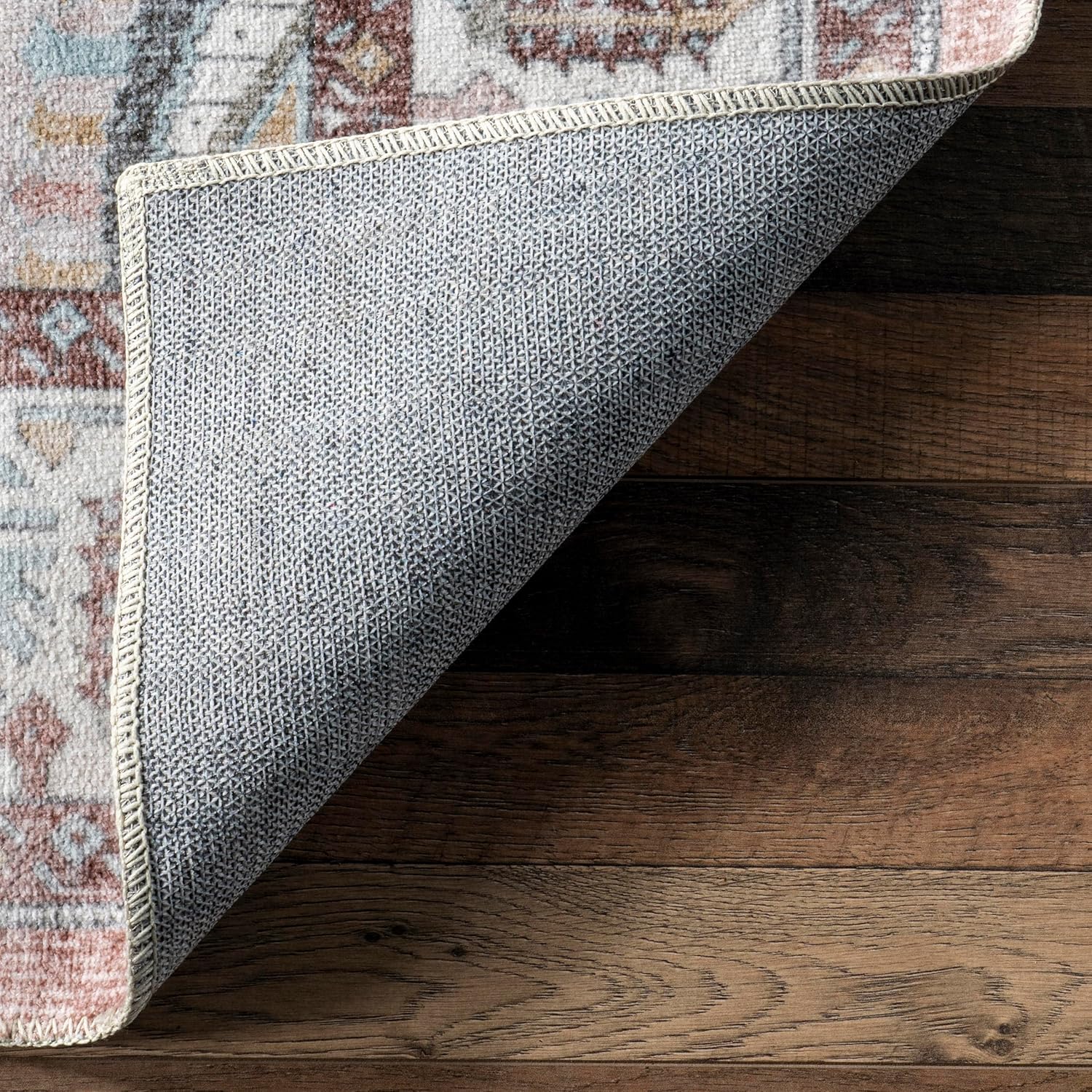 nuLOOM Lawrence – Alfombra tradicional ultrafina, lavable a máquina, 5 x 8 pulgadas, color rubor