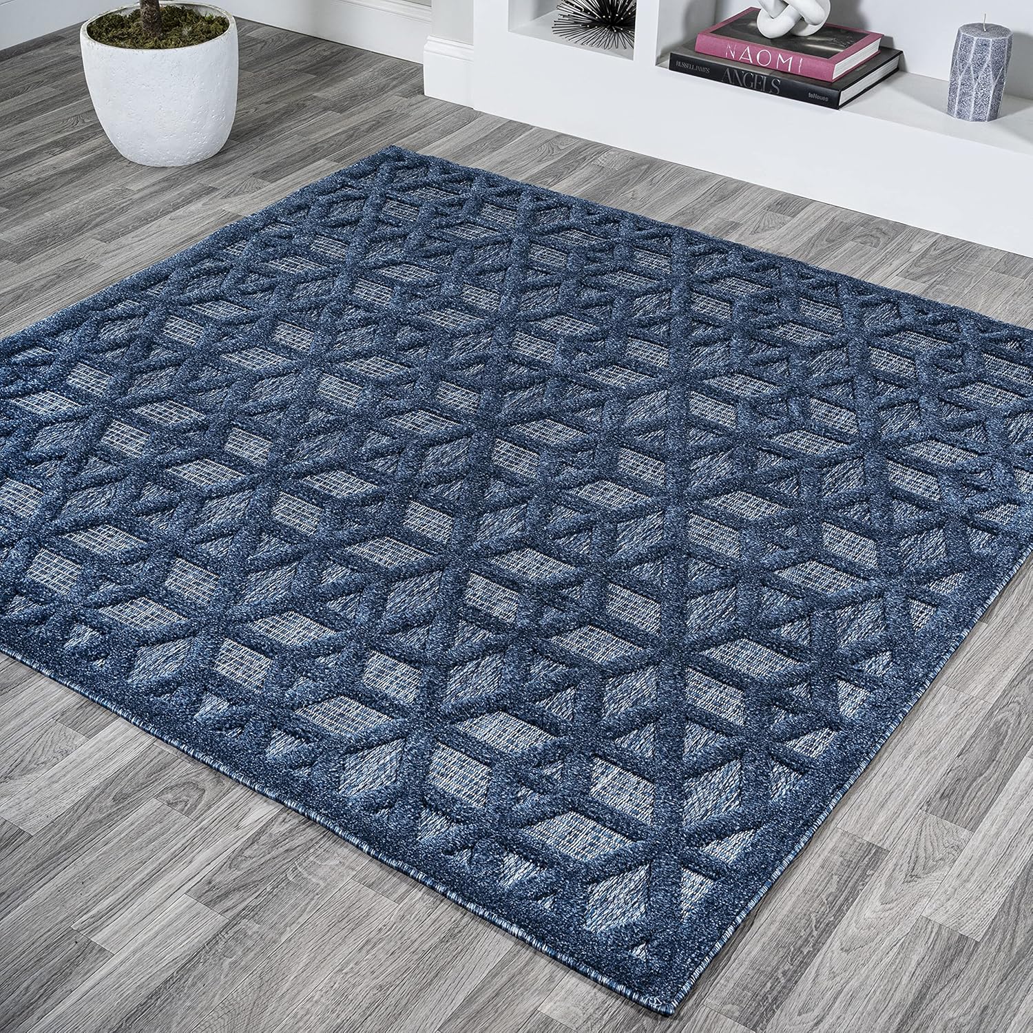 JONATHAN Y IBZ102B-5SQ Talaia – Alfombra geométrica neutra para interiores y exteriores, estilo bohemio, geométrico, fácil limpieza, dormitorio,