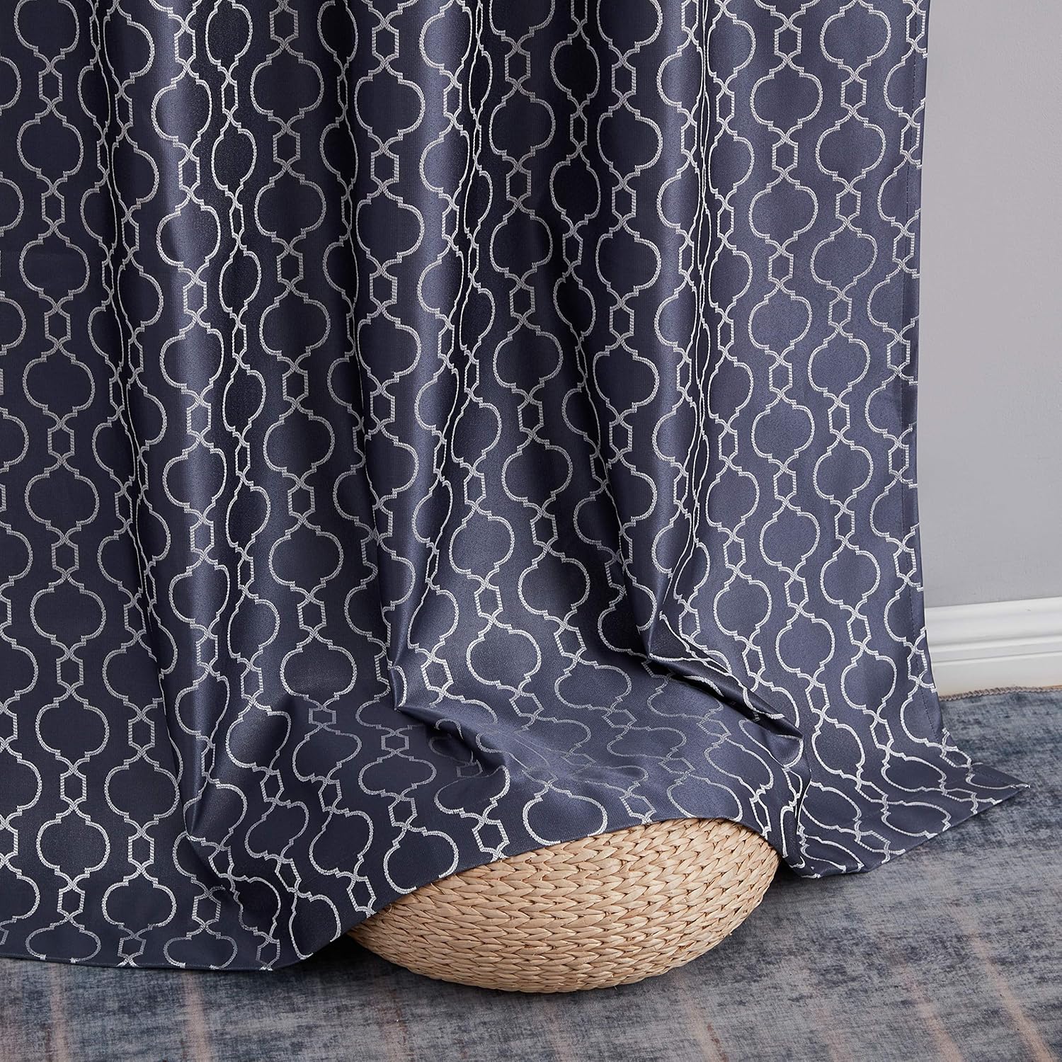 HLC.ME Franklin – Cortinas de paneles 100% opacas, diseño marroquí, con bolsillo para cortinero, con aislamiento térmico, ahorro de energía, bloquea
