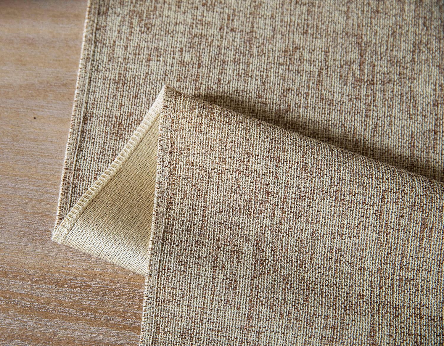 ZeeMart Camino de mesa beige de 90 pulgadas de largo, camino de mesa rústico de lino de arpillera, camino de mesa largo bohemio, 13 x 90 pulgadas,