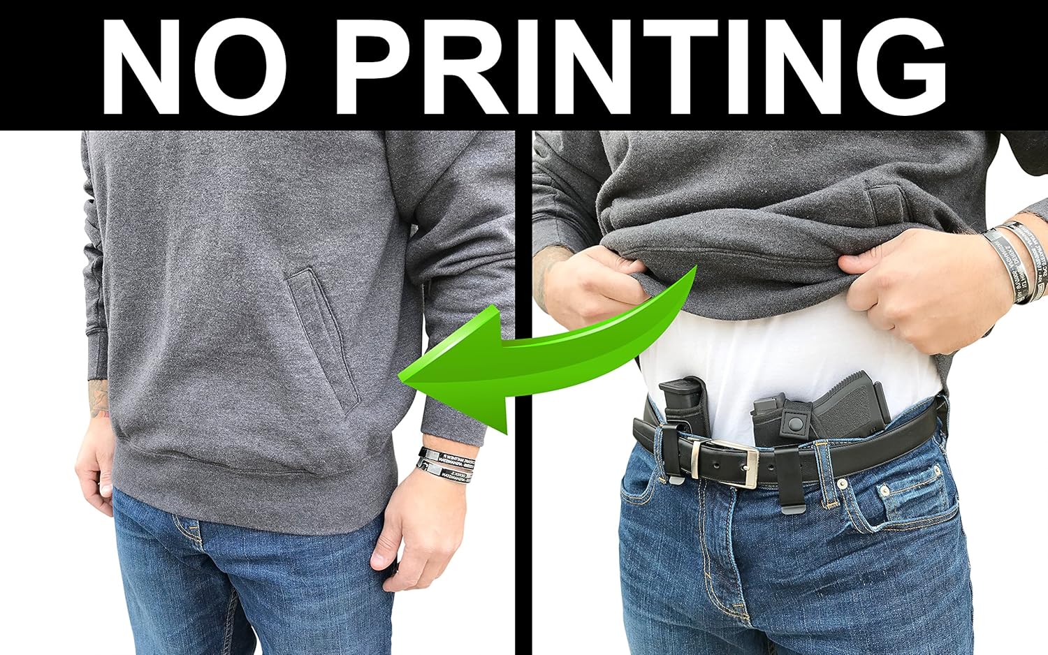 Funda universal para el interior de la pretina para transporte oculto, para diestros