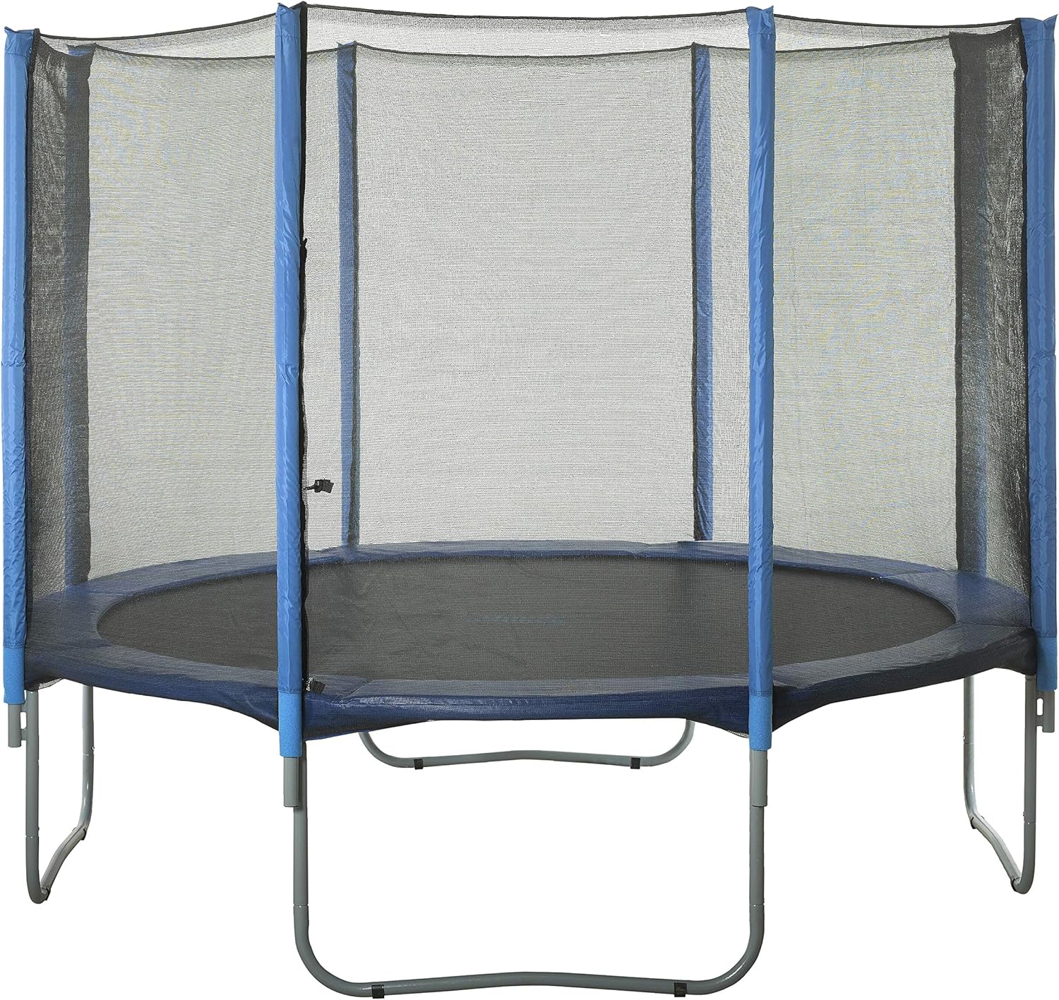 Trampolín redondo de seguridad para trampolín con varios postes rectos, transpirable, resistente a la intemperie, se instala fuera del marco.