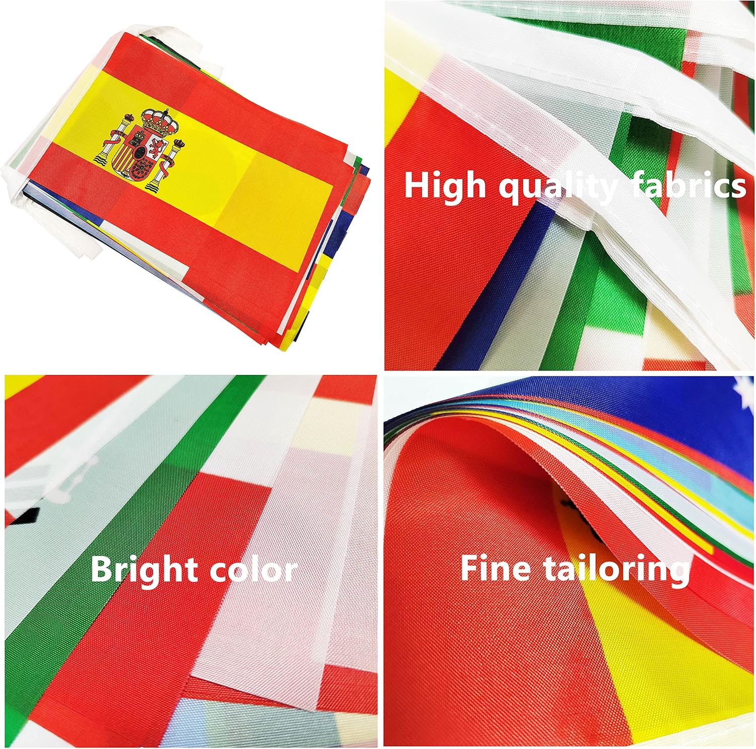 Banderas de América Latina de 22 países, banderas de cuerda de habla española, bandera internacional de banderines latinos para aula, fiesta,
