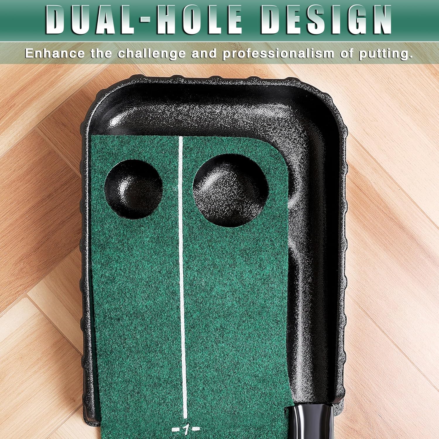 CHAMPKEY La alfombrilla de golf de alta calidad viene con puertas de golf  Superficie rodante realista con guías de alineación avanzadas, verde para