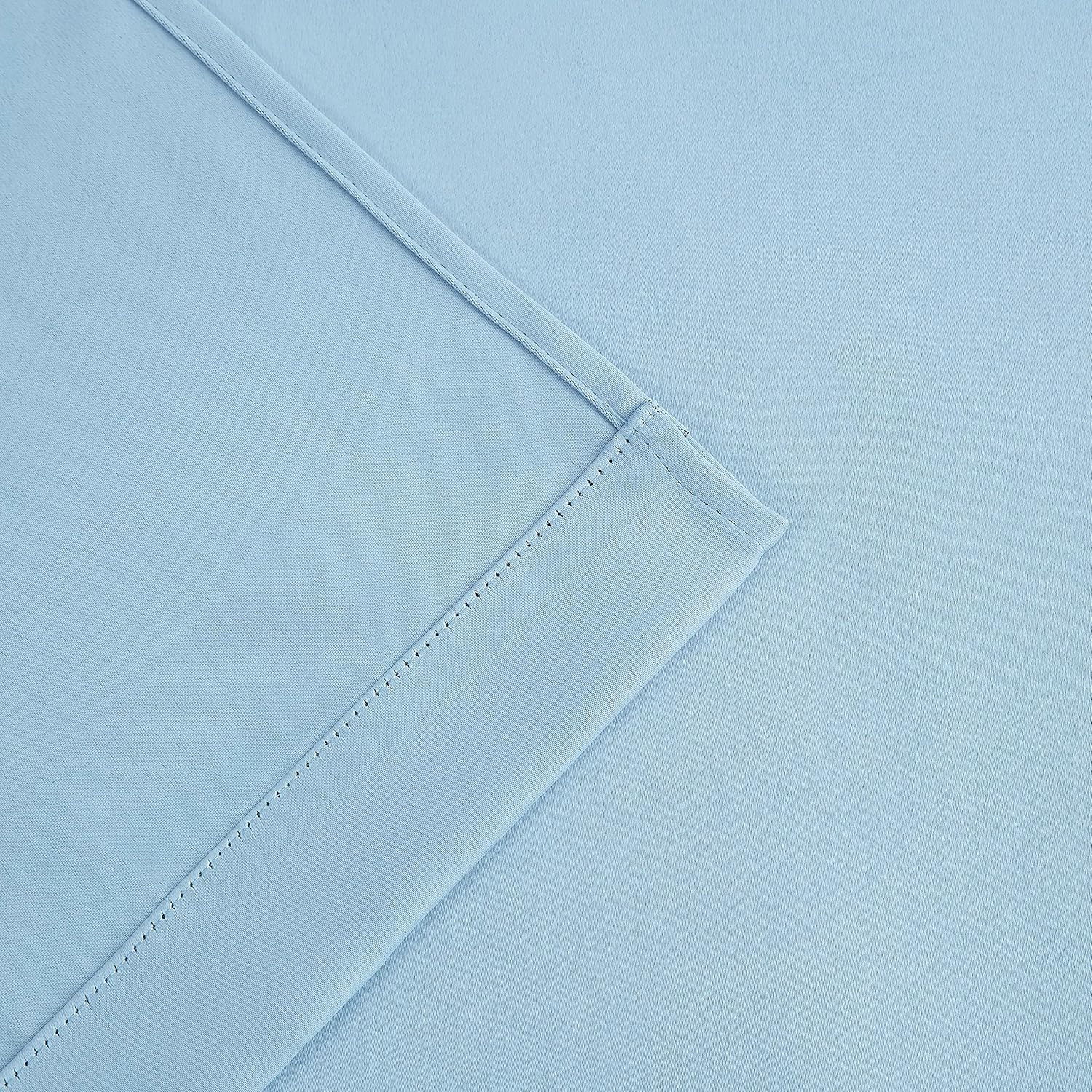 Cortinas 90% opacas de color azul cielo con superposición transparente, mezcla y combinación, paneles de ventana de doble capa con aislamiento