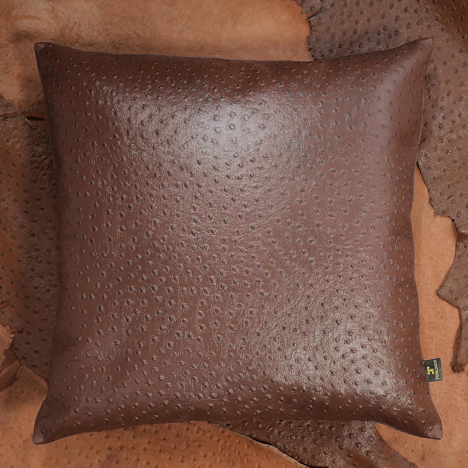 TOMJACK Funda de almohada de piel de cordero  Funda decorativa para cojín de sofá  Fundas para sala de estar y dormitorio, 22 x 22 pulgadas