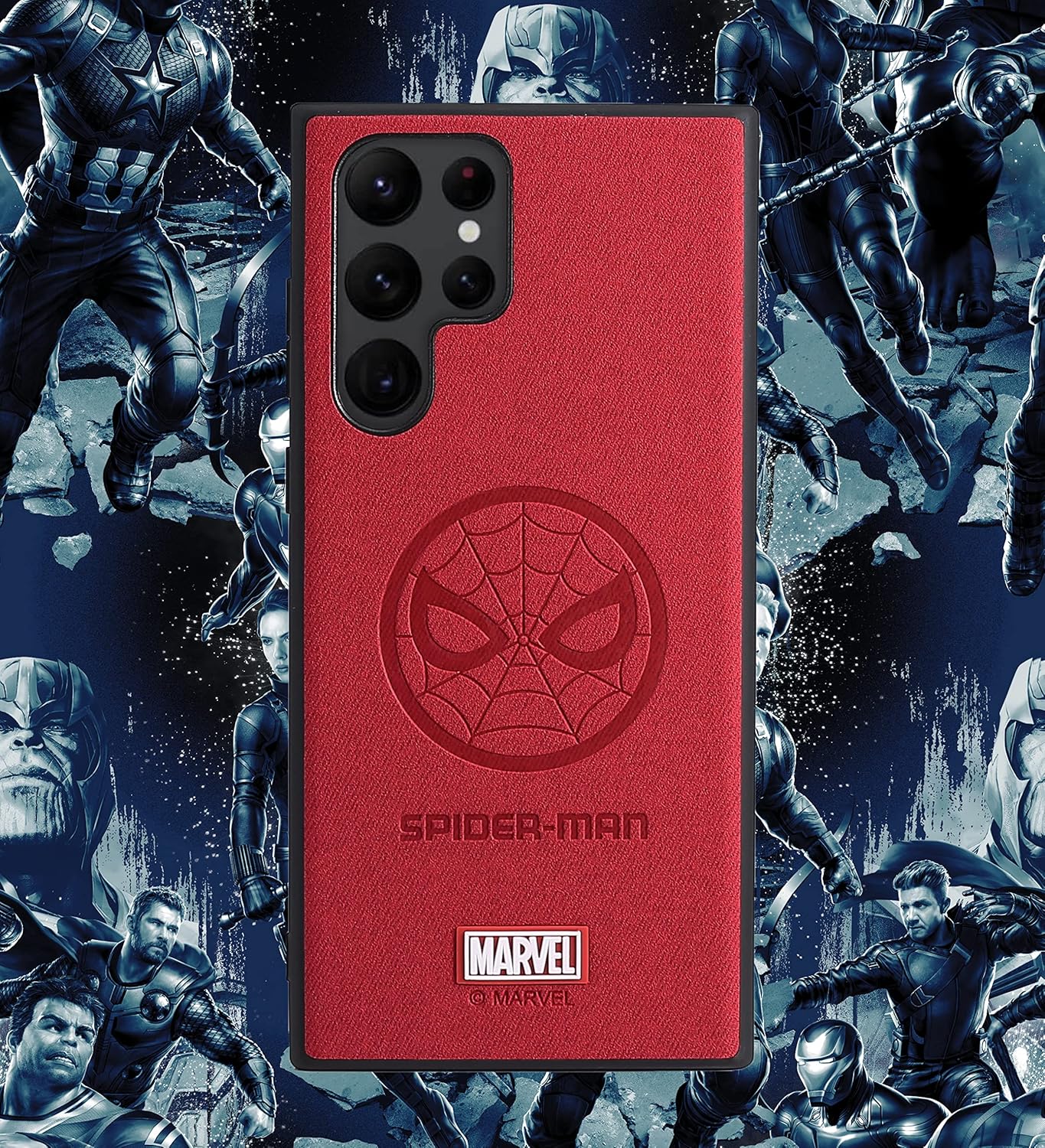 IRON SPIDER Funda para Galaxy S22 Ultra, con personaje de superhéroe Samsung S22 Ultra, funda de piel color rojo araña